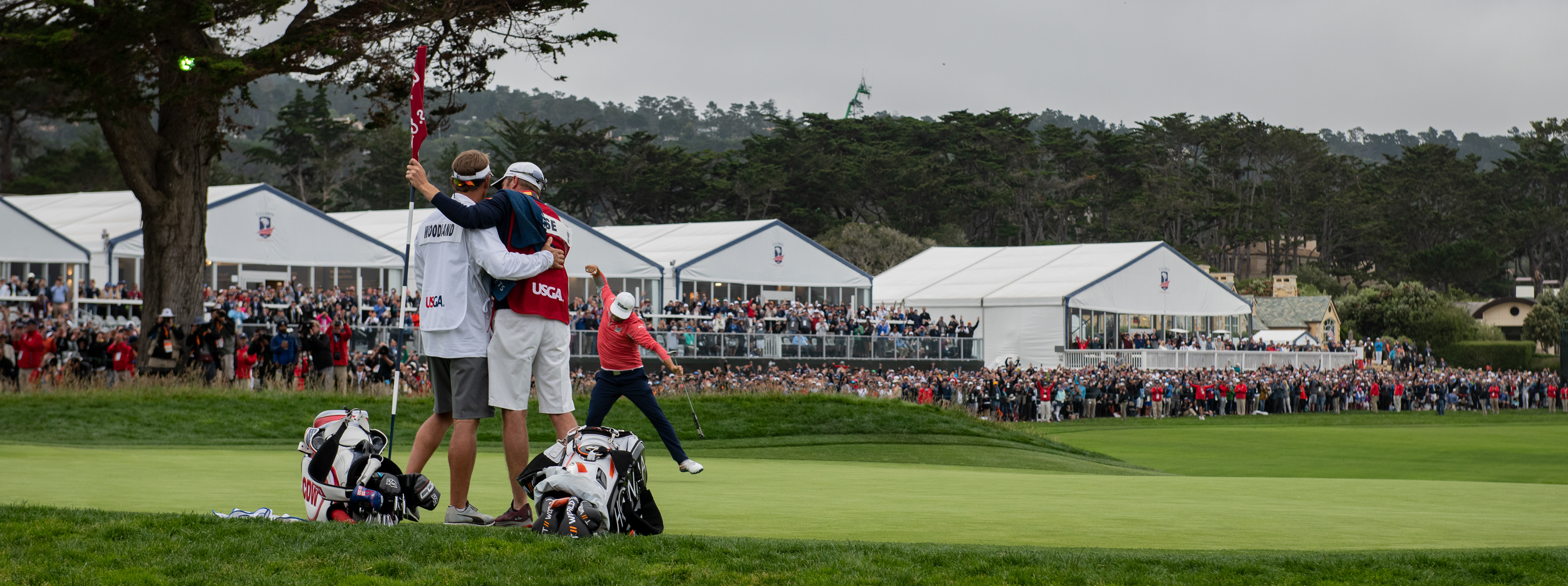 Gary Woodland celebrating his win of the 119th U.S. Open