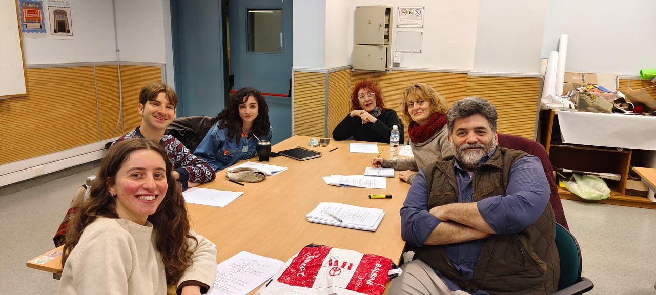 primer ensayo con el elenco de "Cortocircuito"