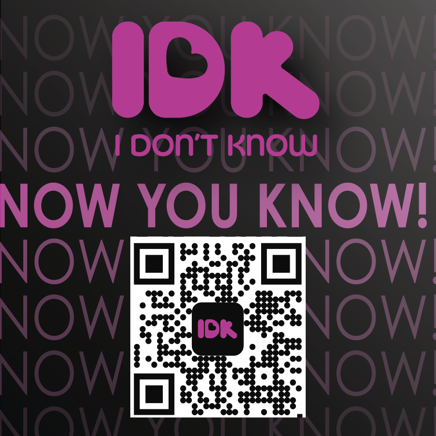 I Don't Know app- on the street stickers awareness campaign