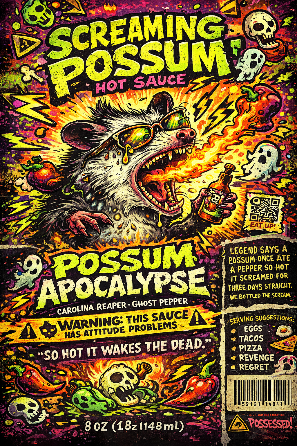 Hot sauce production bottle logo
