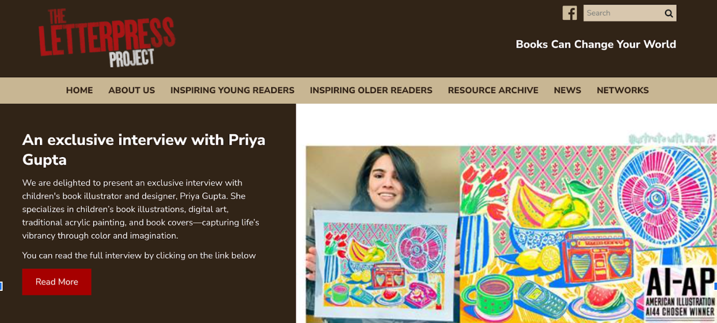 interview with Priya Gupta illustrator, Priya Gupta Letterpress Project, illustrator inspired by Indian culture, picture book illustration process, storytelling through illustration, sketchbook to final artwork, illustrator for young readers