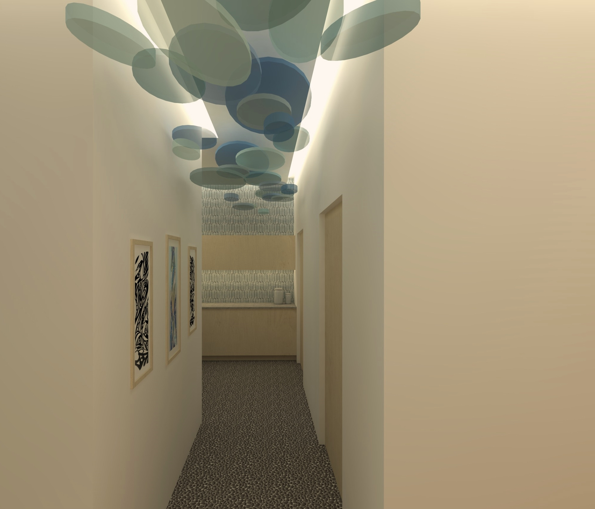 Corridor - Symbolizing a river, and travelling up-stream like salmon.