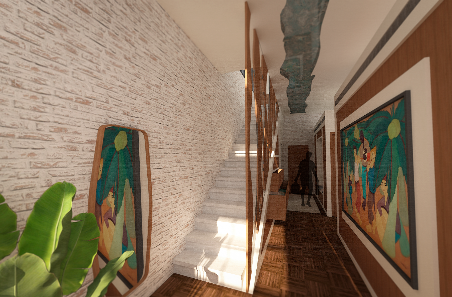 Entry Corridor & Upper Level Access