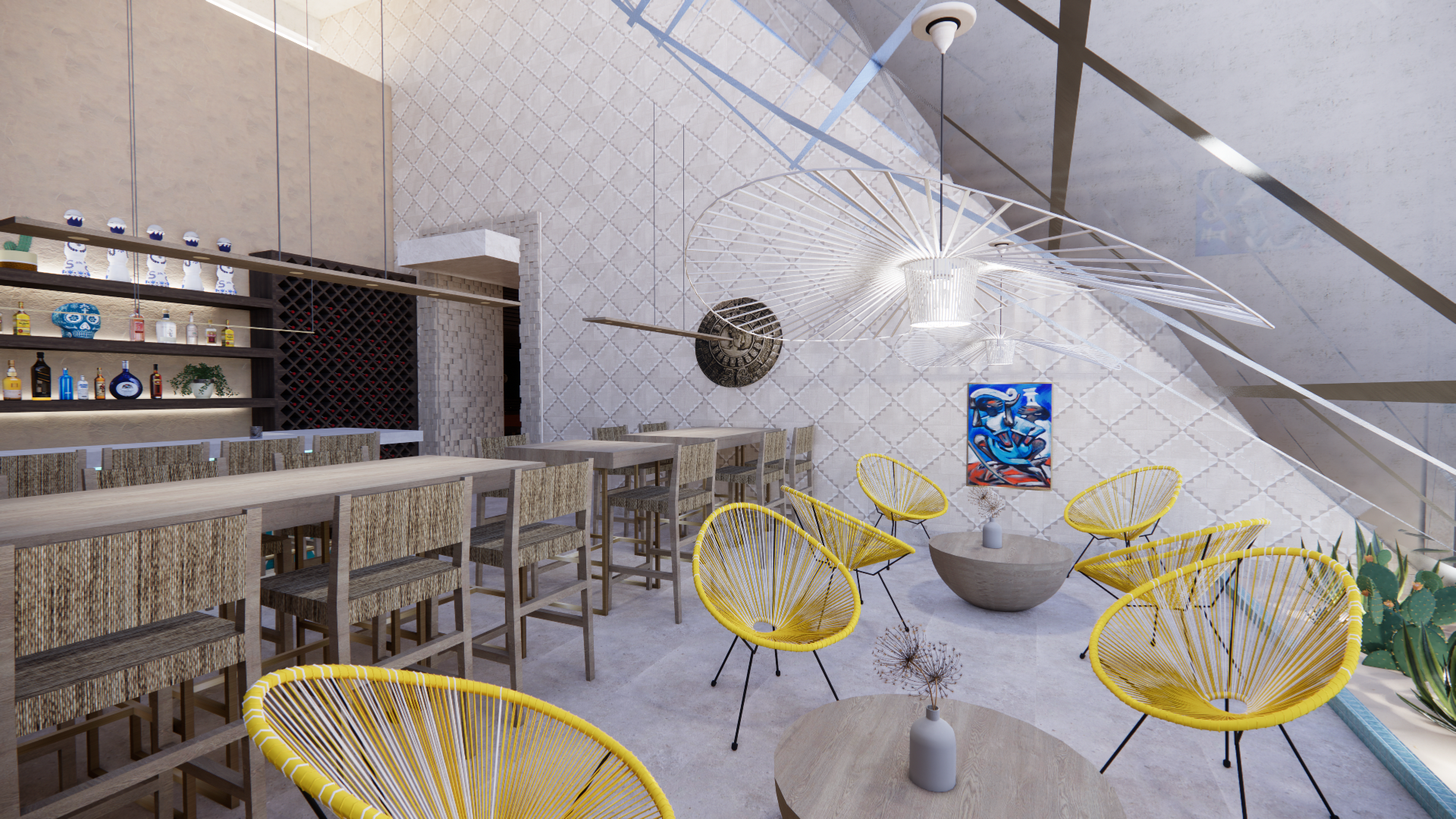 Lounge - Lower seating, airy environment.