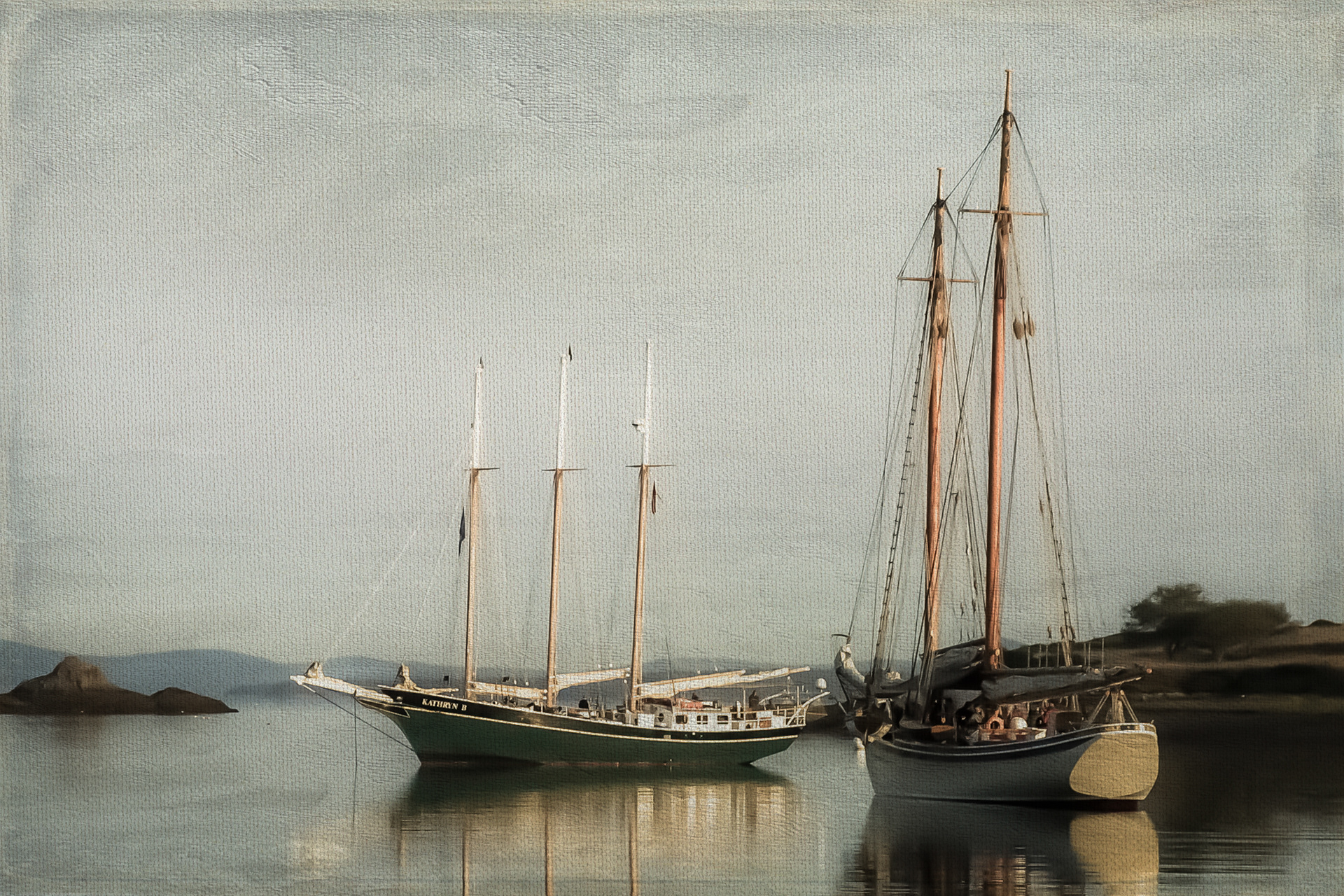 Schooners, Textured Background, Maine