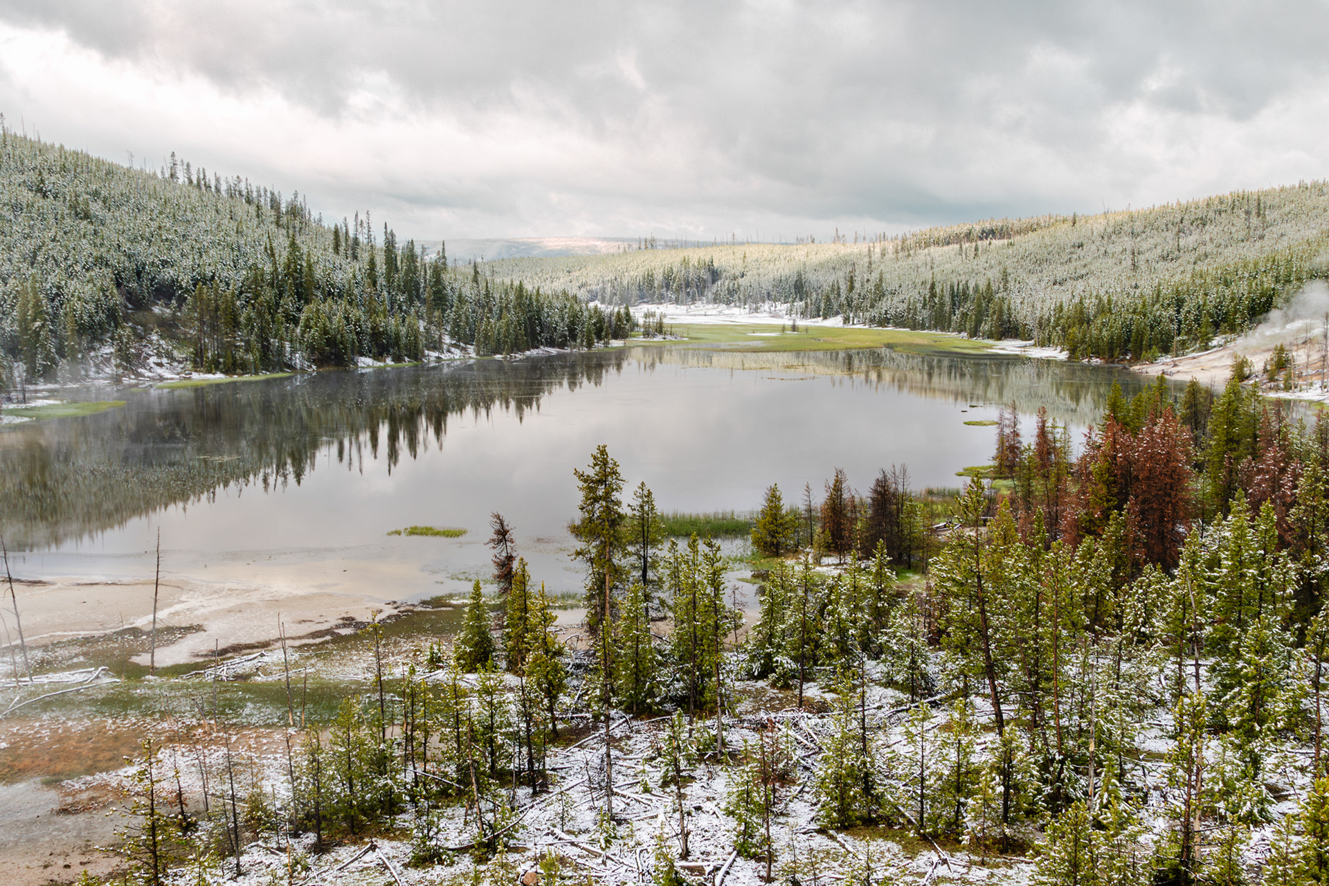 Nymph Lake following Overnight Snow