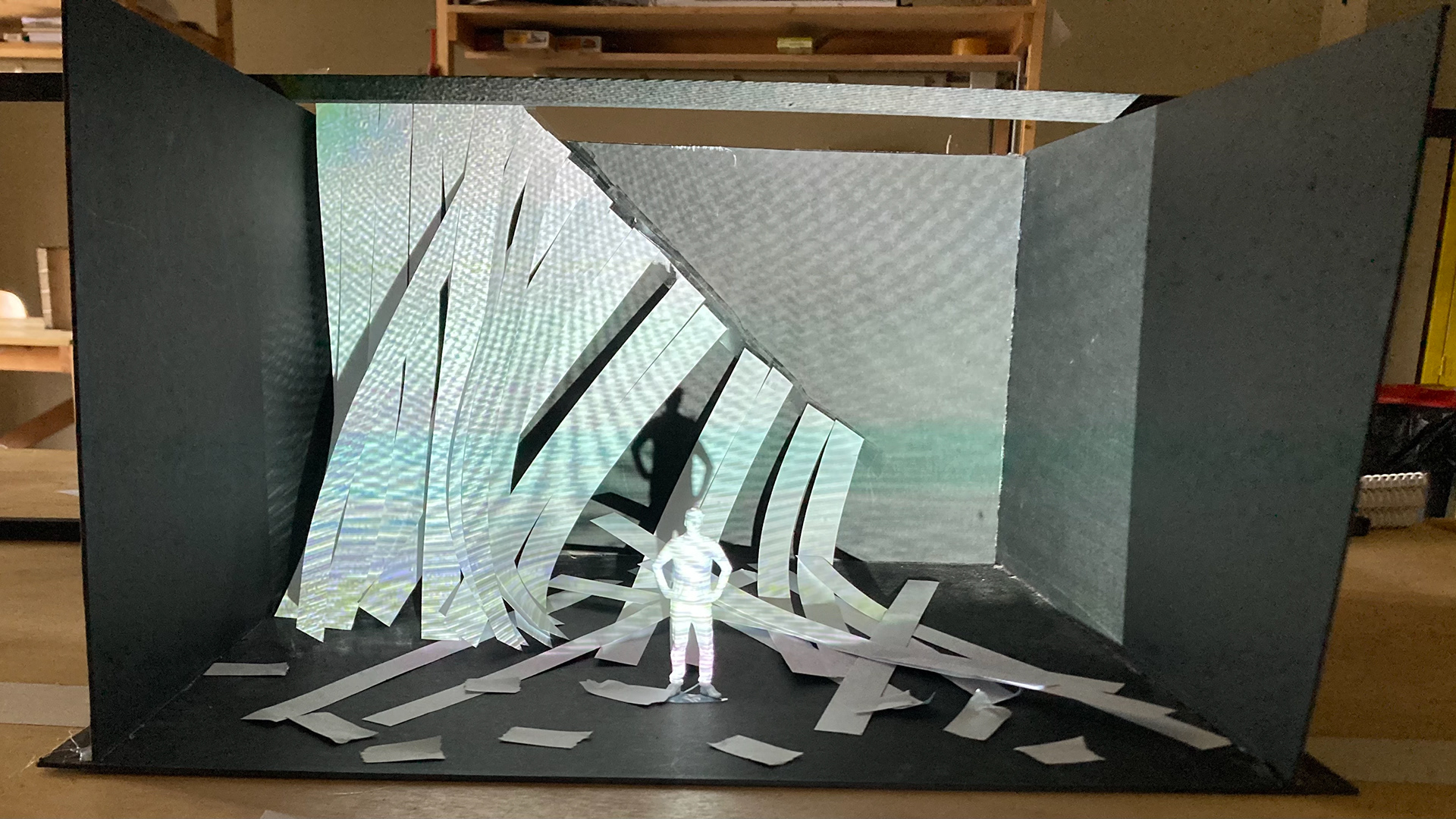 We chose to change the total destruction into a strong wind and a sense of freedom.