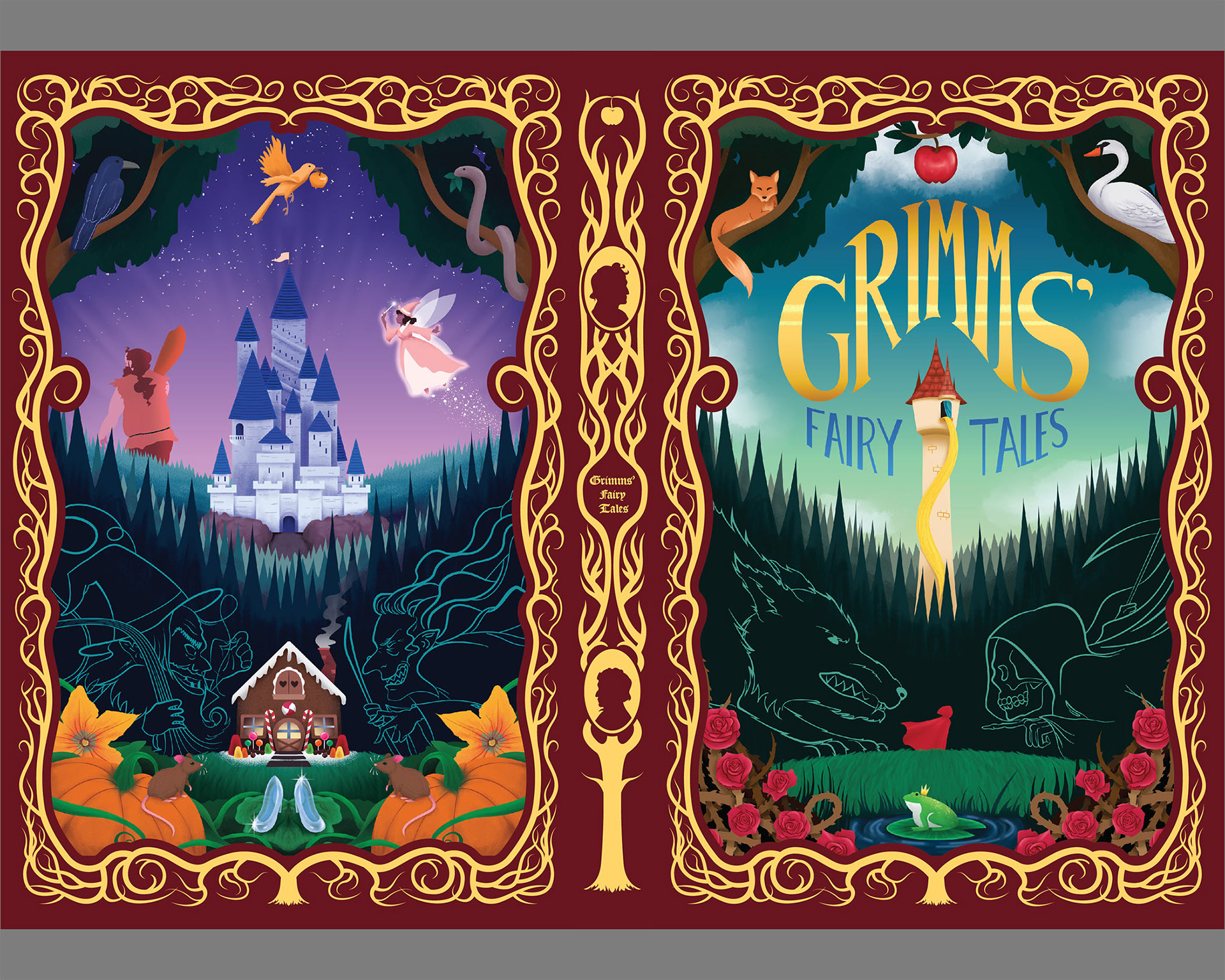 Grimms' Fairy Tales book spread