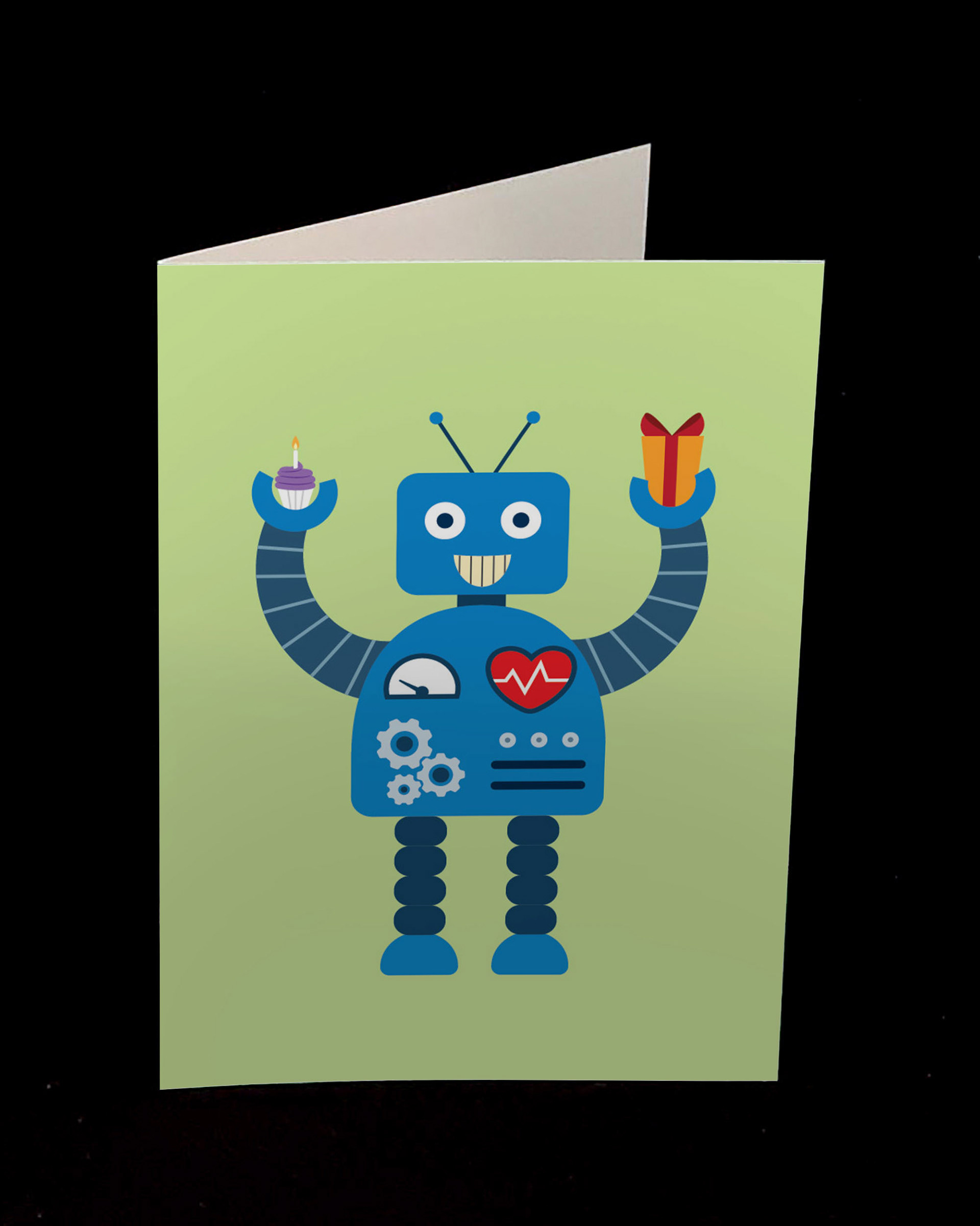 Robot; "Birthday Greetings to My Favourite Human" + binary coded message