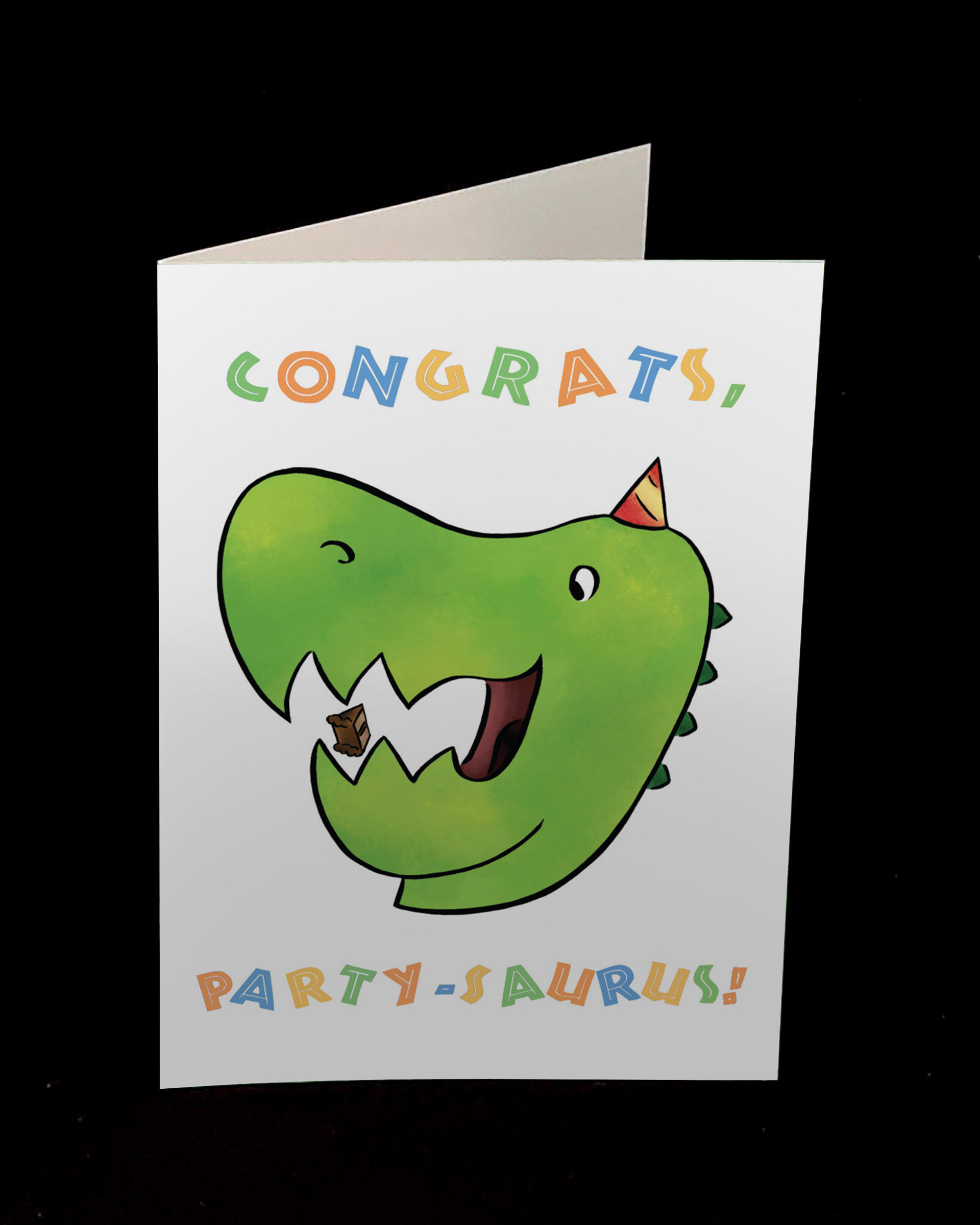 T-rex: "Have a rex-cellent birthday!"