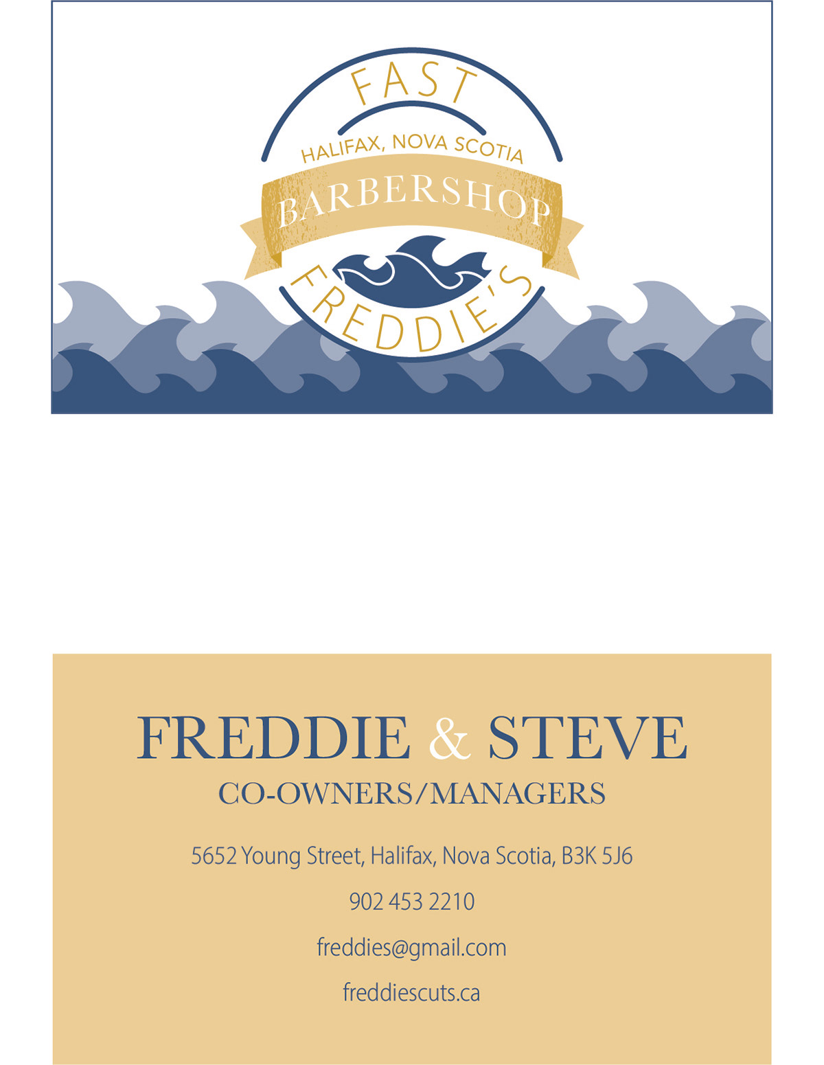 Fast Freddie's business card