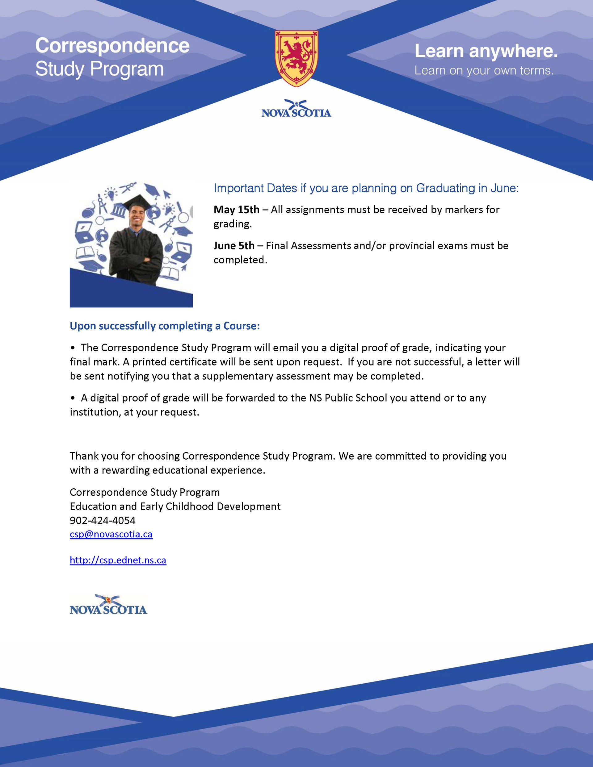 Correspondence Study Program welcome letter template, Page 2
