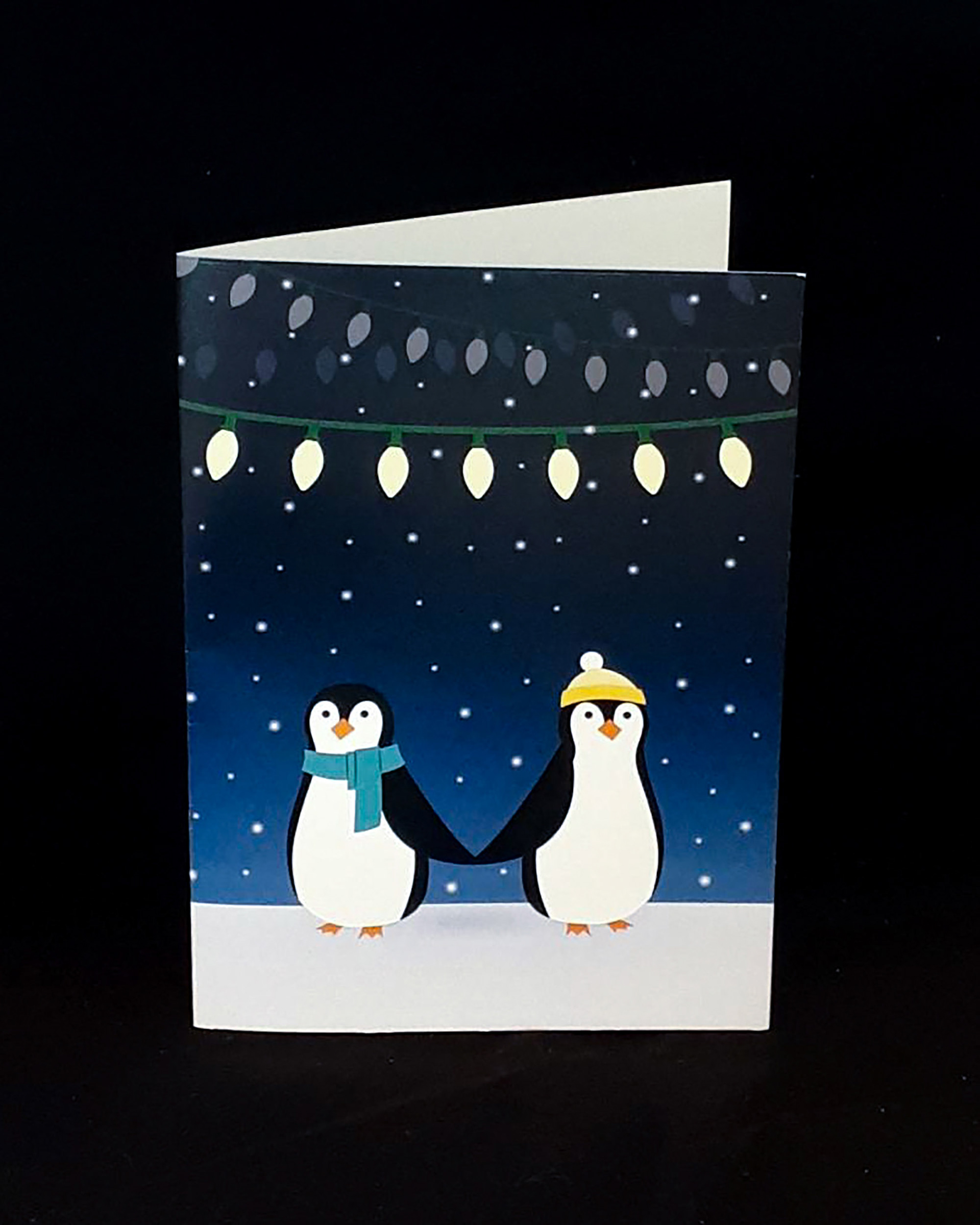 Penguins & Lights; "Happy Holidays!"