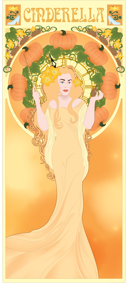 Cinderella, after Mucha