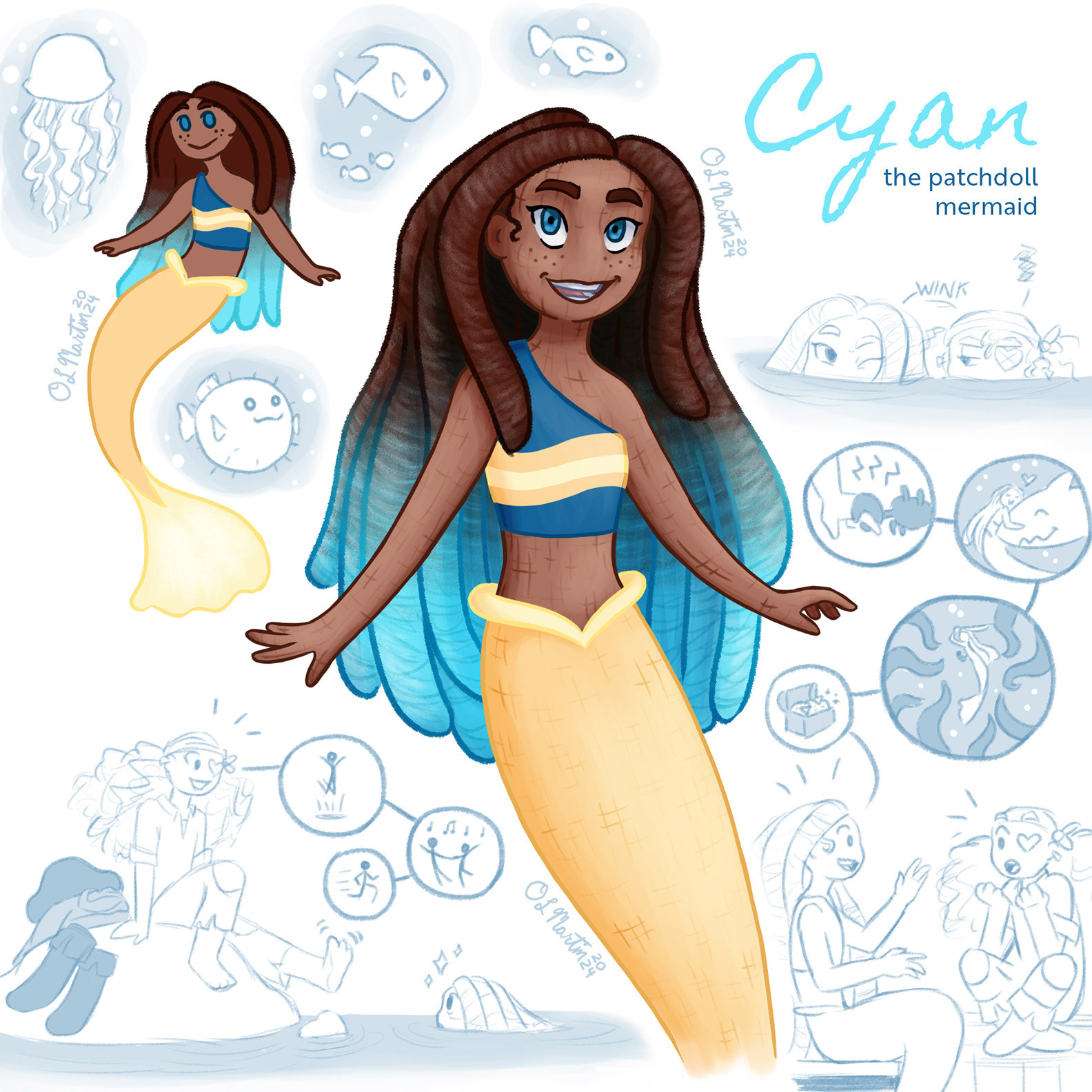 Cyan the Patchdoll Mermaid, May 2024