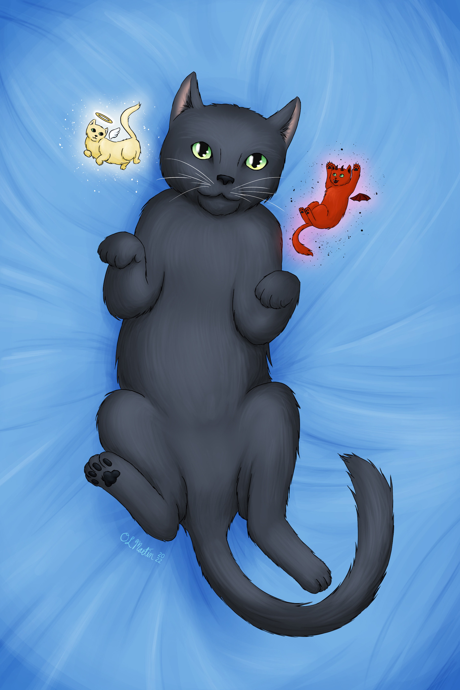 Kitty's Angel & Demon for K.E., November 2022