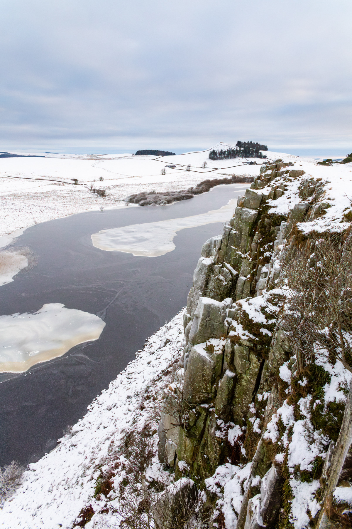 Highshield Crags and Crag Lough, Hadrian's Wall, Northumberland - January