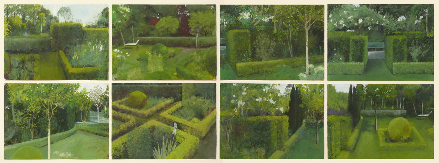 May Landscape, 2013 Oil on Paper, (on 8 separate panels) 79cm x 454cm 