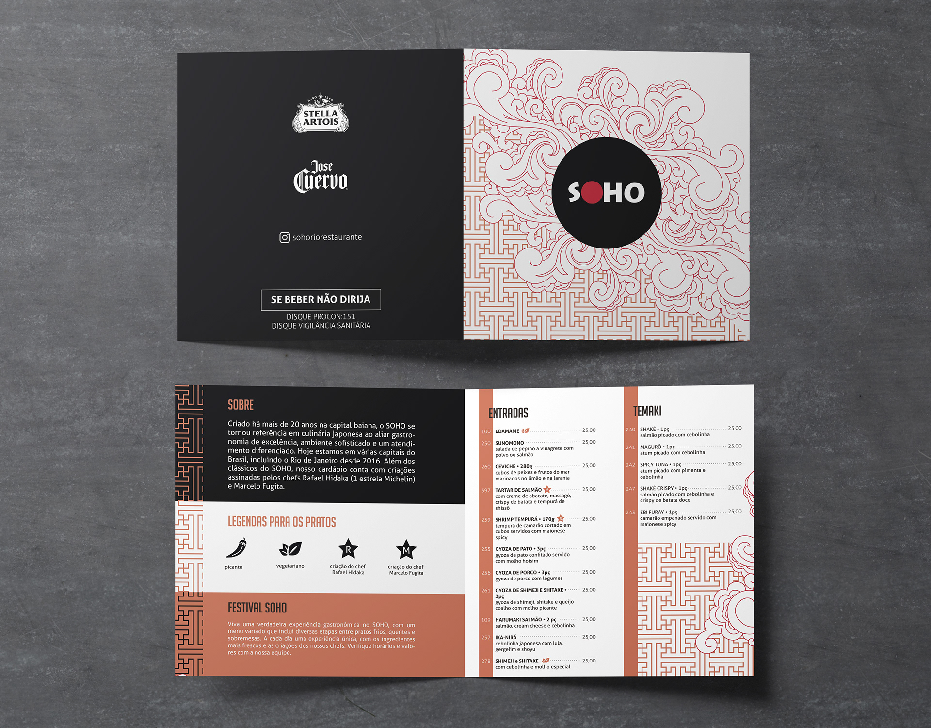 menu semi-aberto fora e dentro