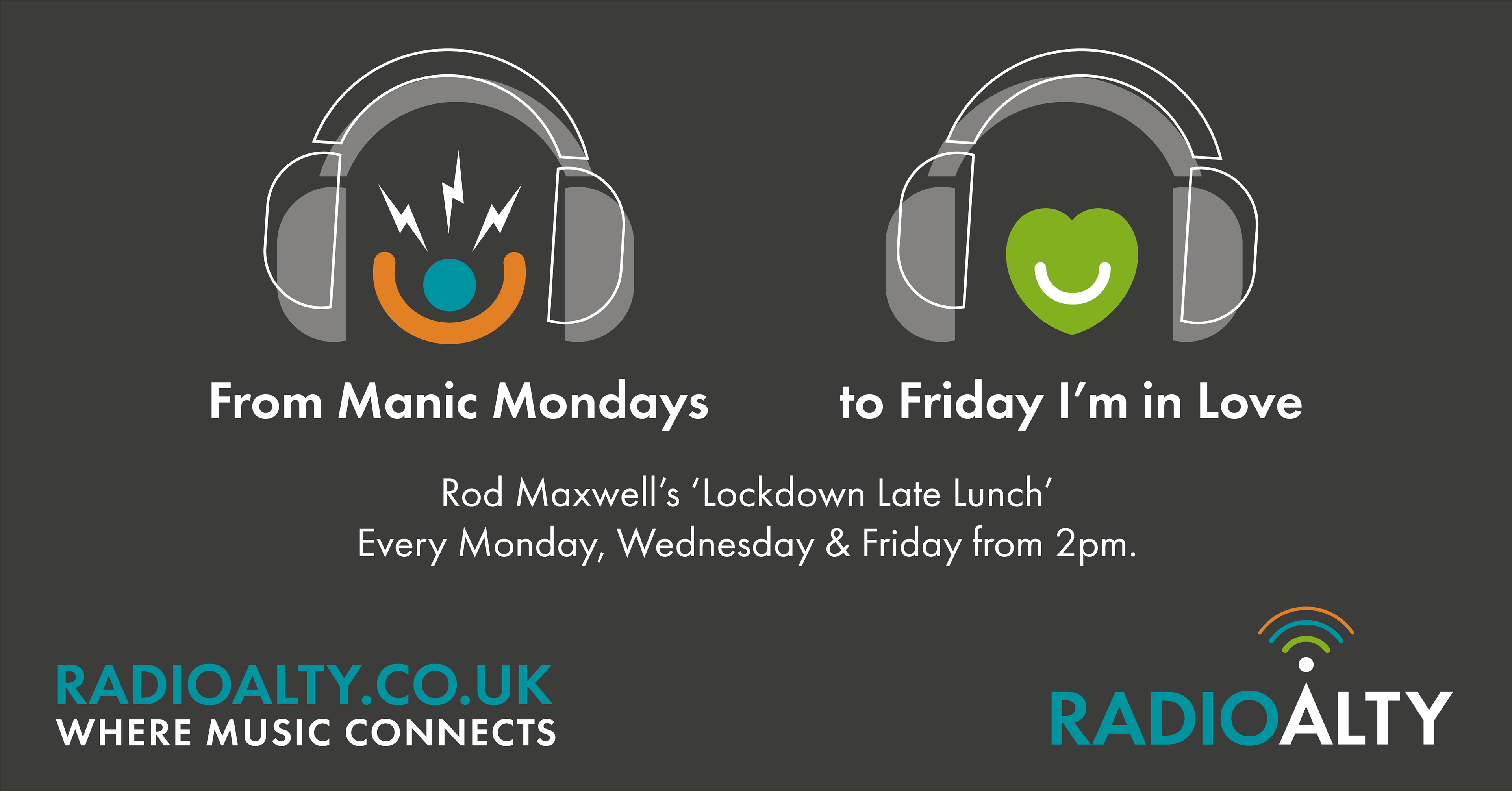 Radio Alty Branding by Finan Creative Consultancy Manic Mondays to Friday I'm in Love