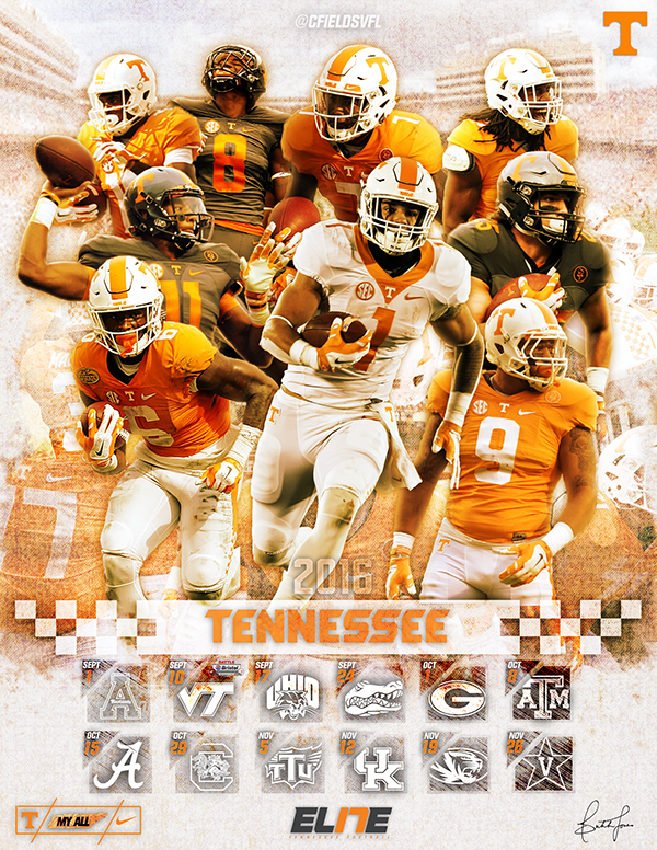Chad Fields Tennessee Vols Graphics/Schedule Posters/ Wallpapers