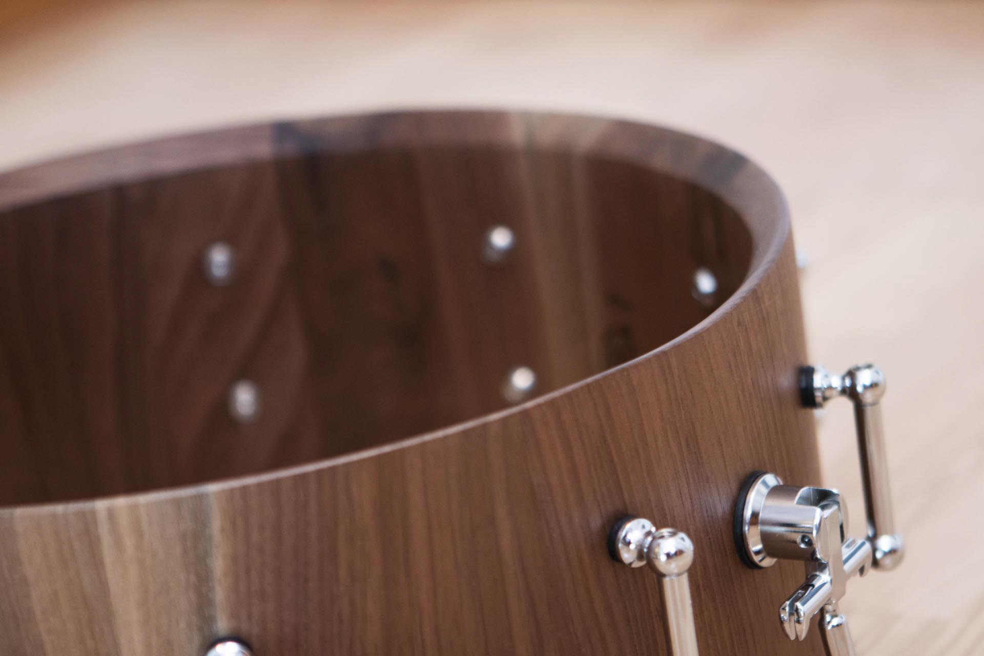 Custom Midmill walnut stave shell snare | Herbert Heim Vintagedrums