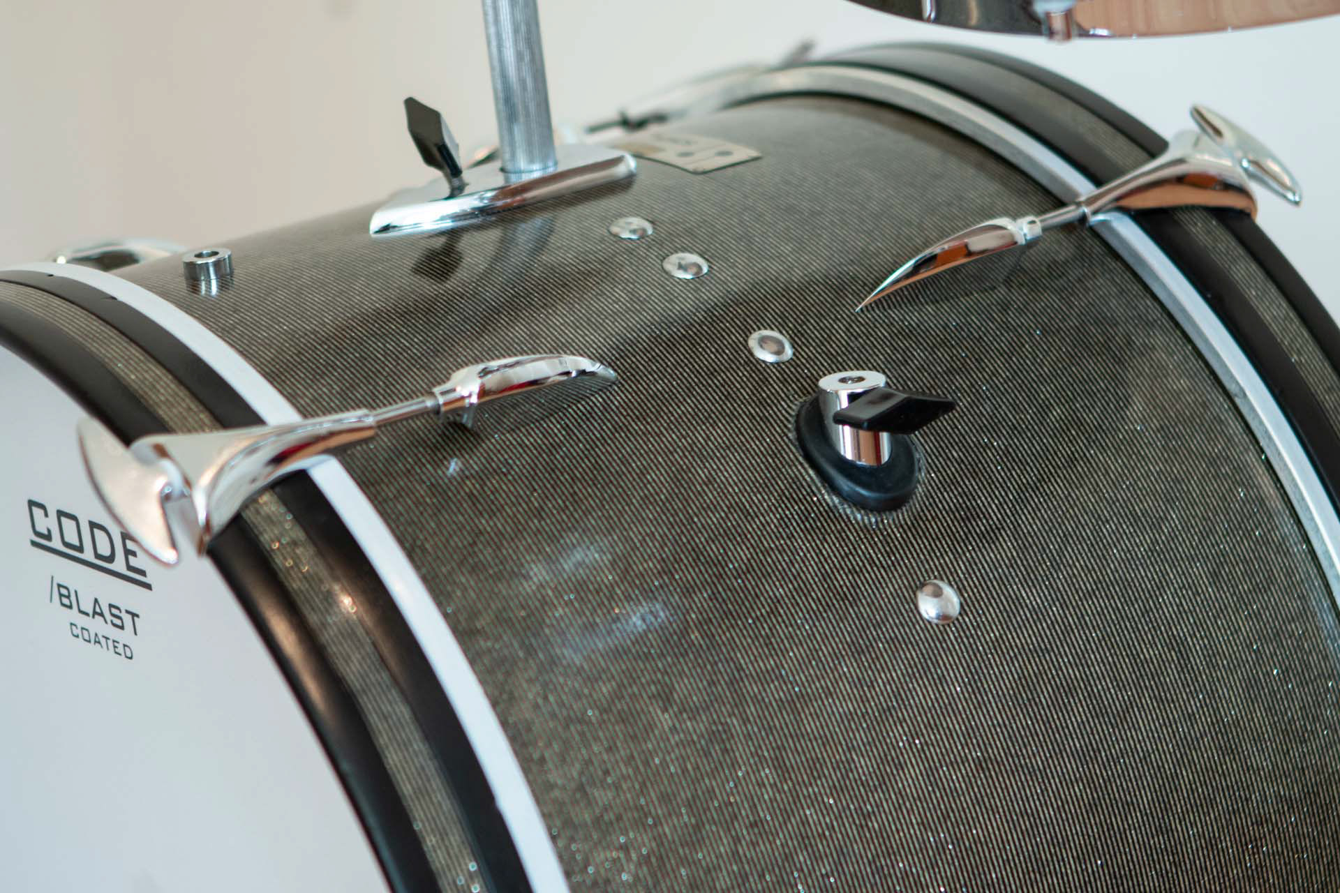 Sonor Teardrop, 1967, in sparkling black-silver striped | Herbert Heim Vintagedrums
