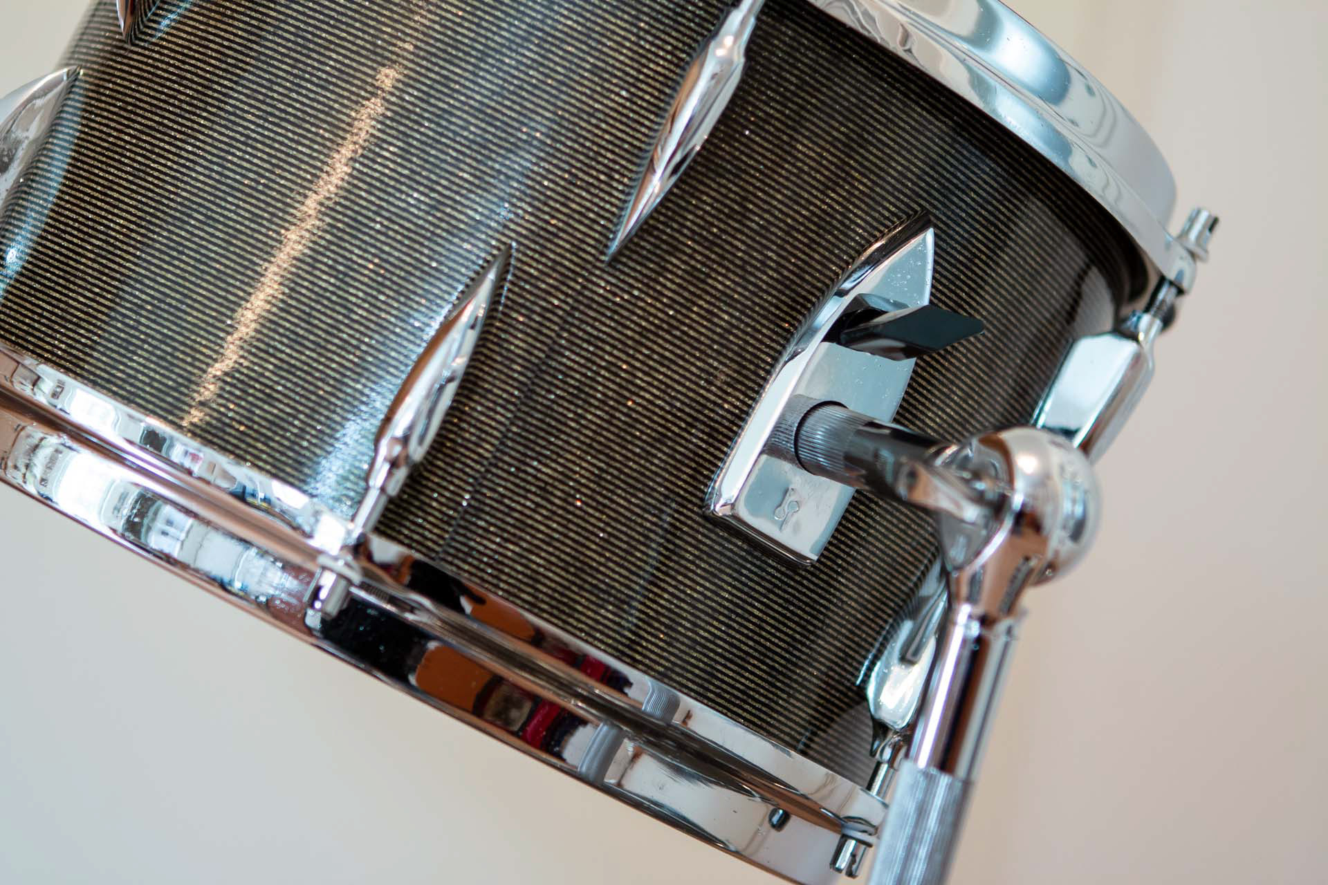 Sonor Teardrop, 1967, in sparkling black-silver striped | Herbert Heim Vintagedrums