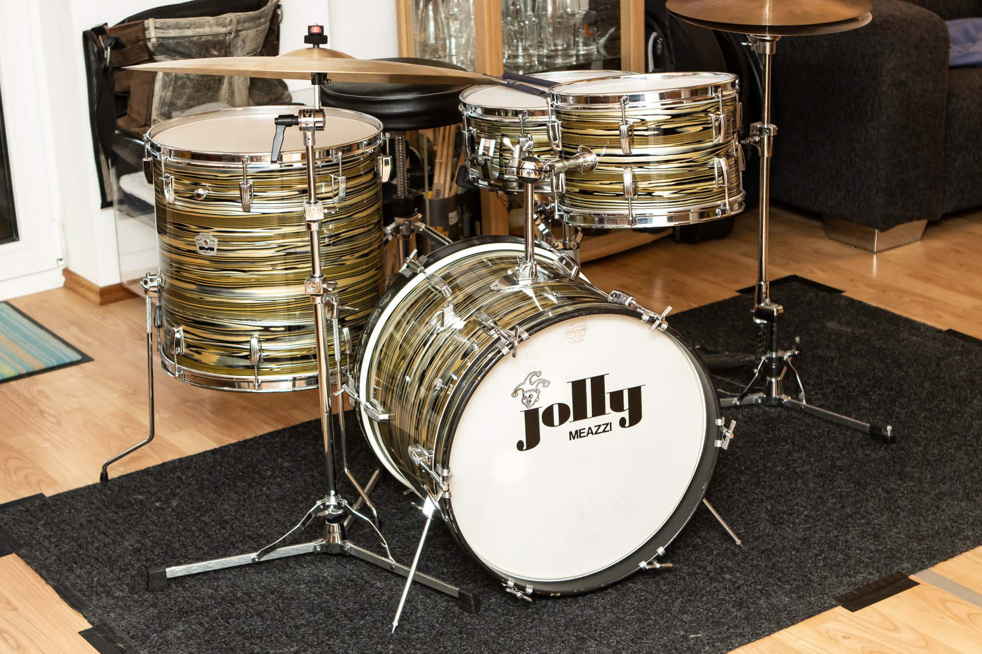 Meazzi Jolly setup after restore with original bassdrum fronthead | Herbert Heim Vintagedrums