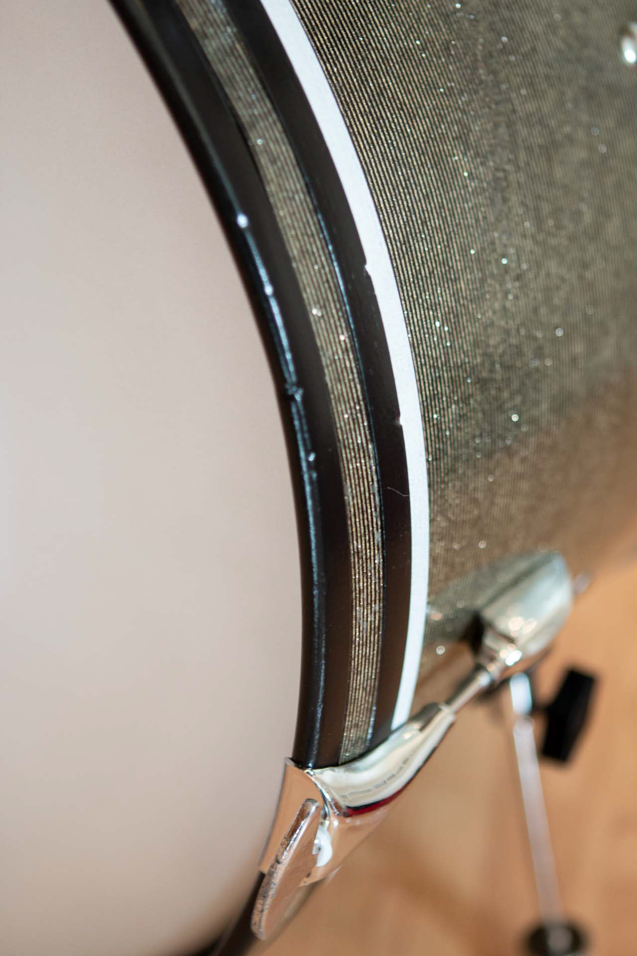 Sonor Teardrop, 1967, in sparkling black-silver striped | Herbert Heim Vintagedrums