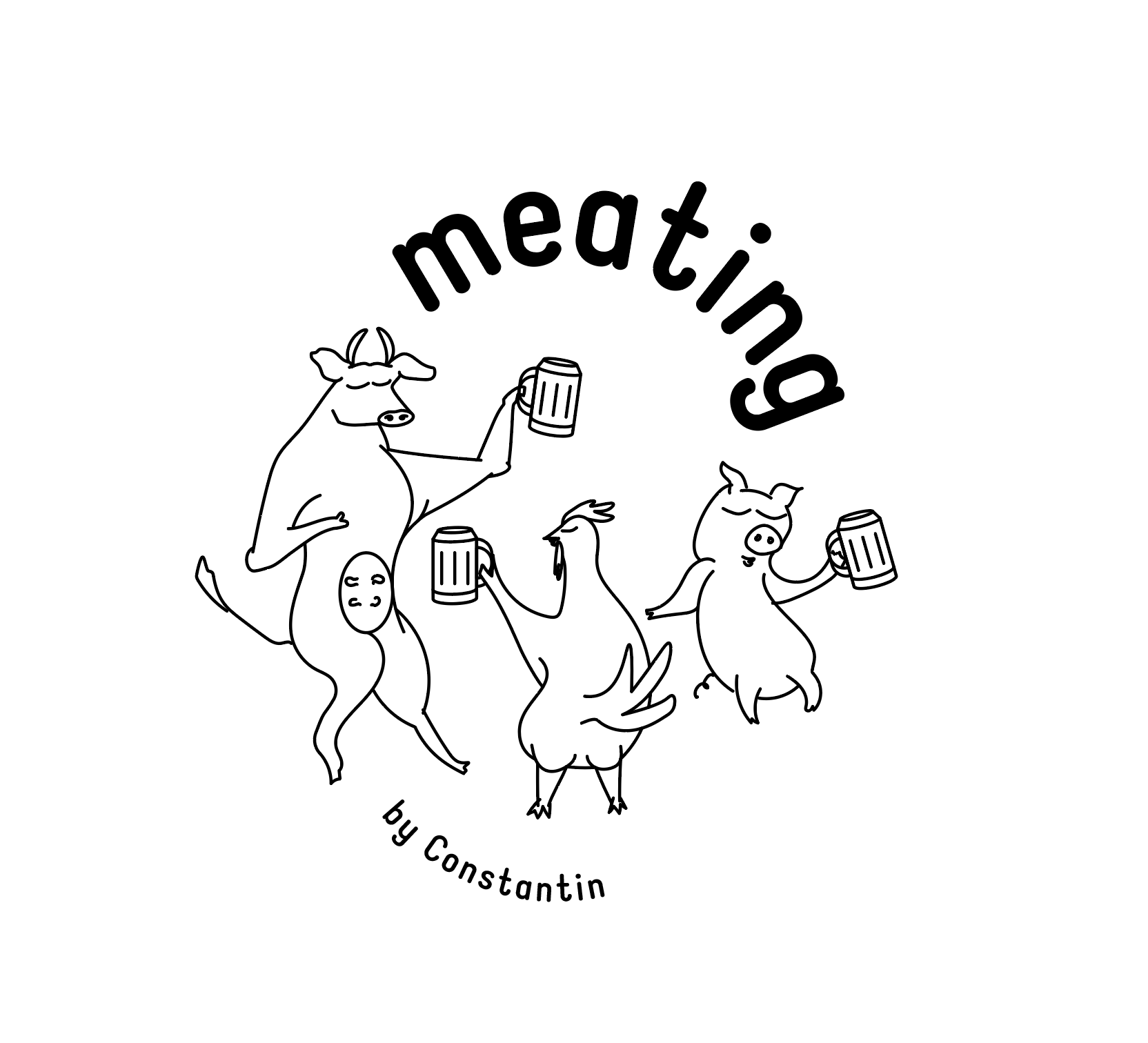 Secondary Meating Logotype - Animal Illustrations