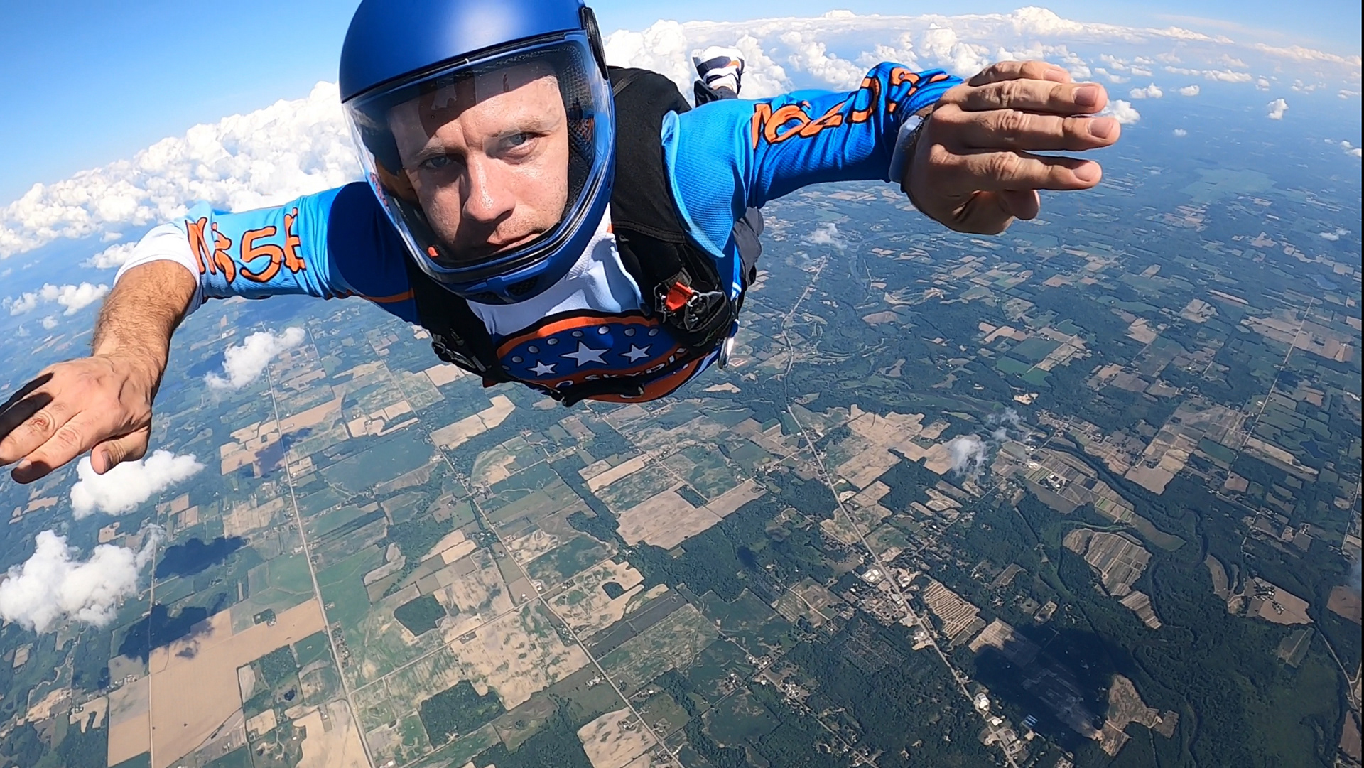 Skydiving at my home drop zone in Allegan