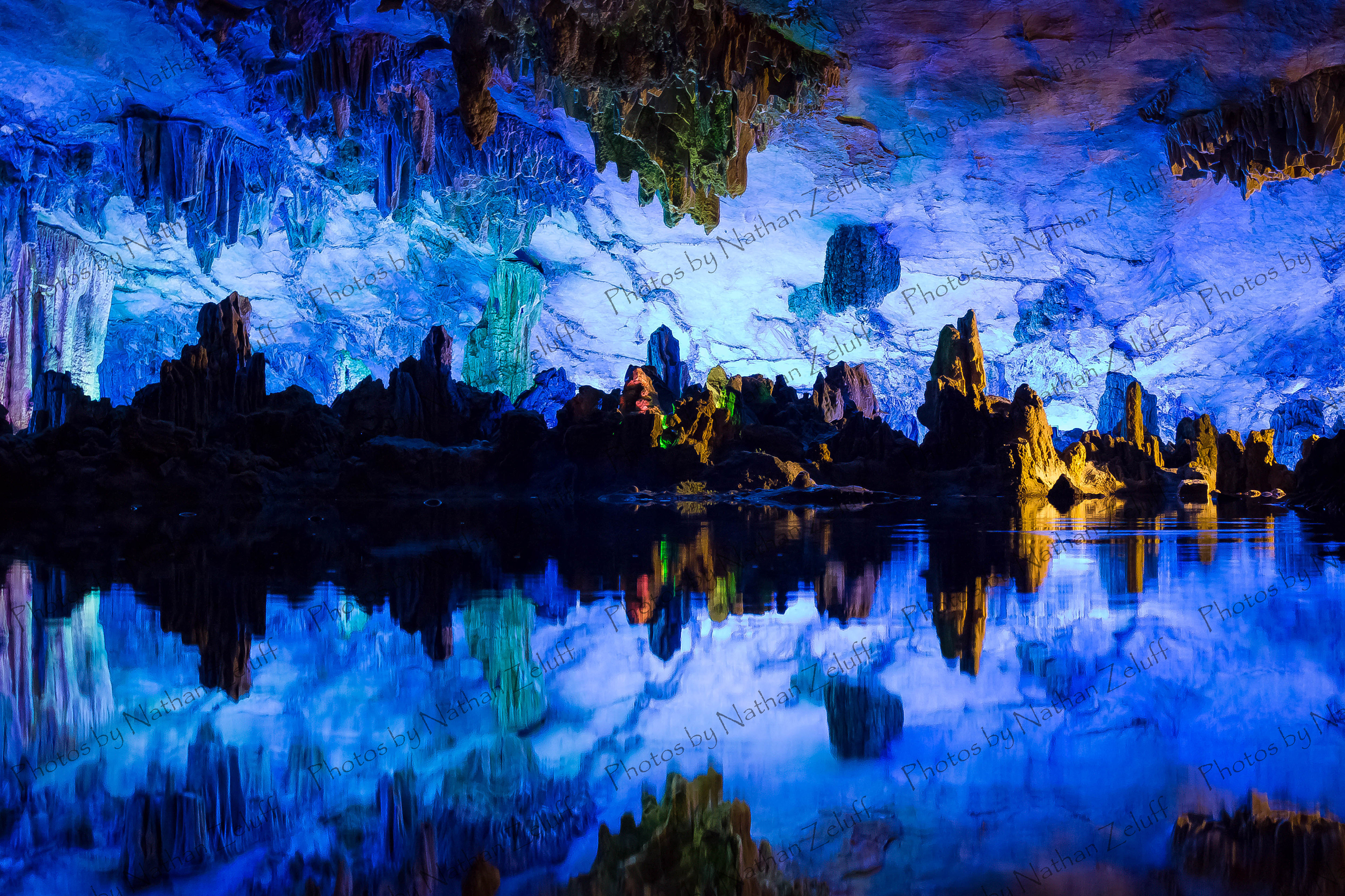 Reflections in Reed Flute Cave (Guilin, China)