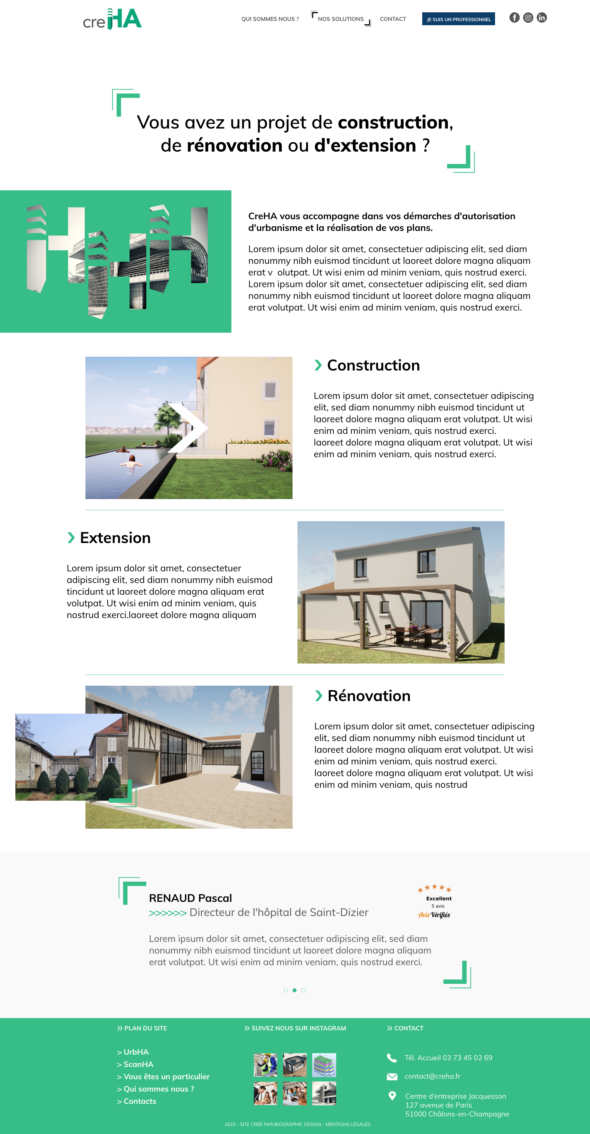 page consacrée aux particuliers