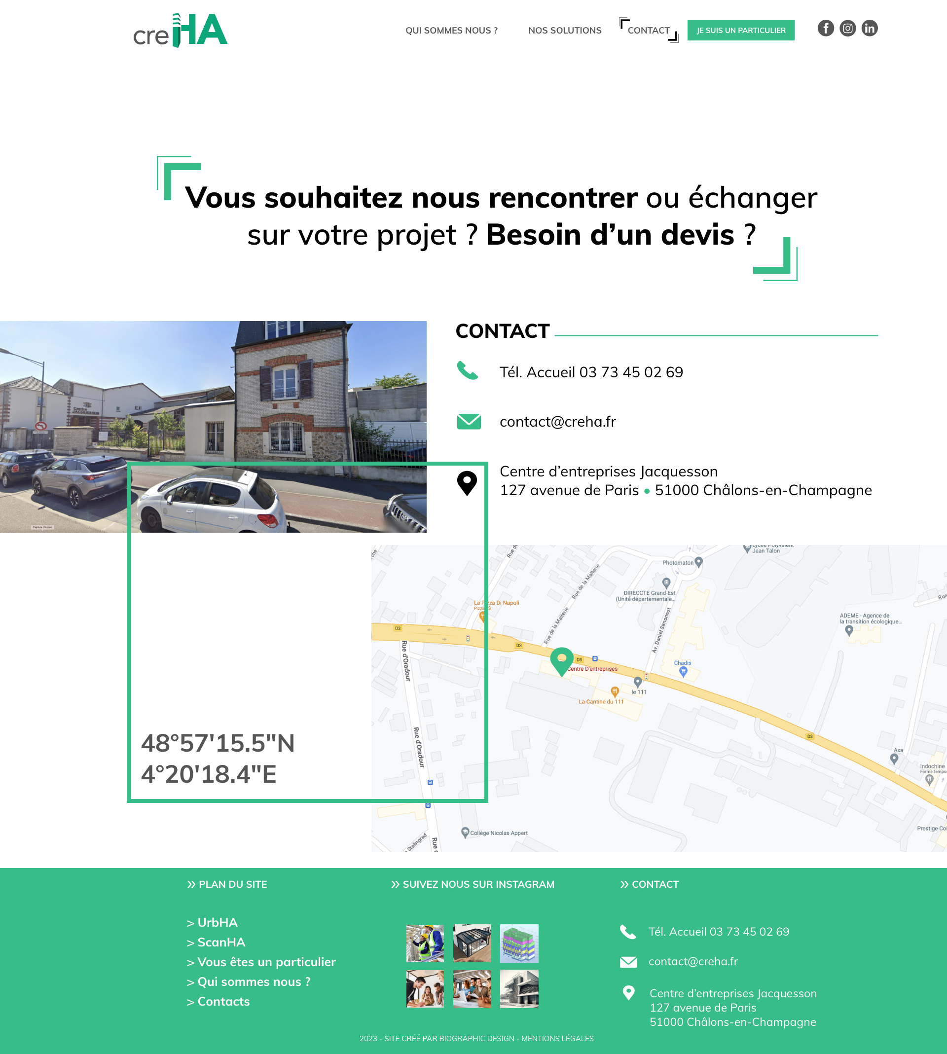 page des contacts