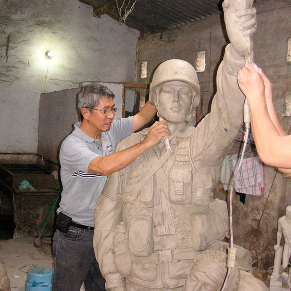 Amending clay model.
