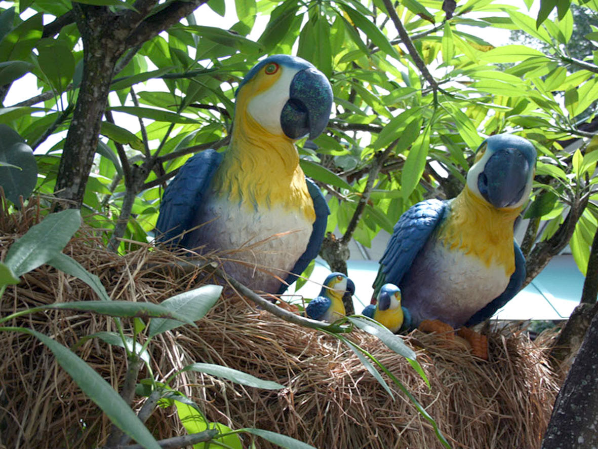 The Tree of Life : The Macaw Family (day scene) . Fiberglass with Lighting . 2008