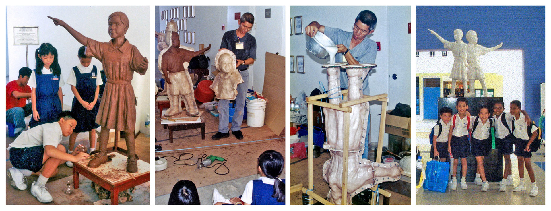 Demonstrations & Sharing . Finished Sculptures with Students