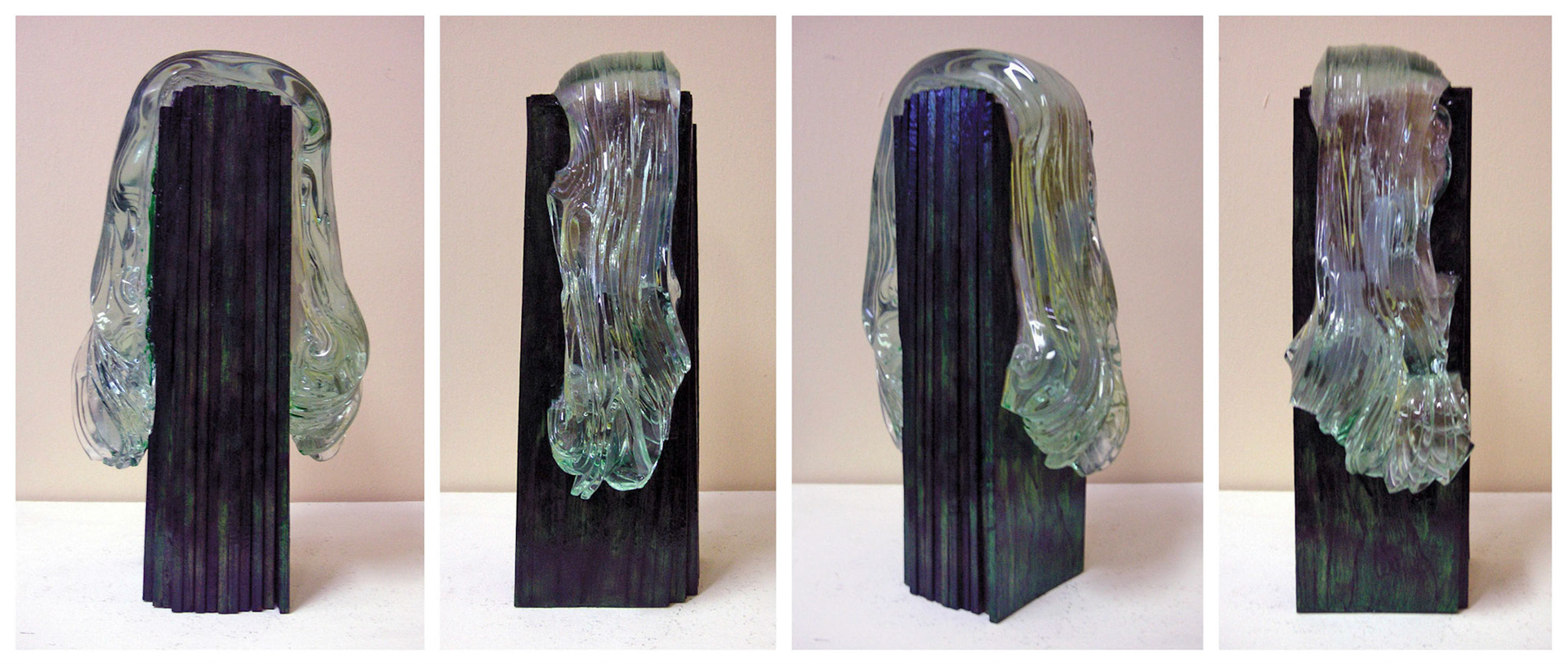 《秀发》 Lustrous Hair . Scrap Material Series . Wood & Glass . 2006
