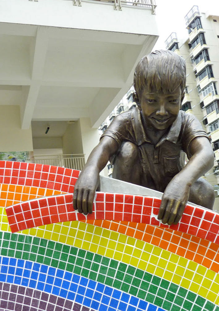Build a Rainbow . Cast Bronze & Mosaic Tiles . 2010