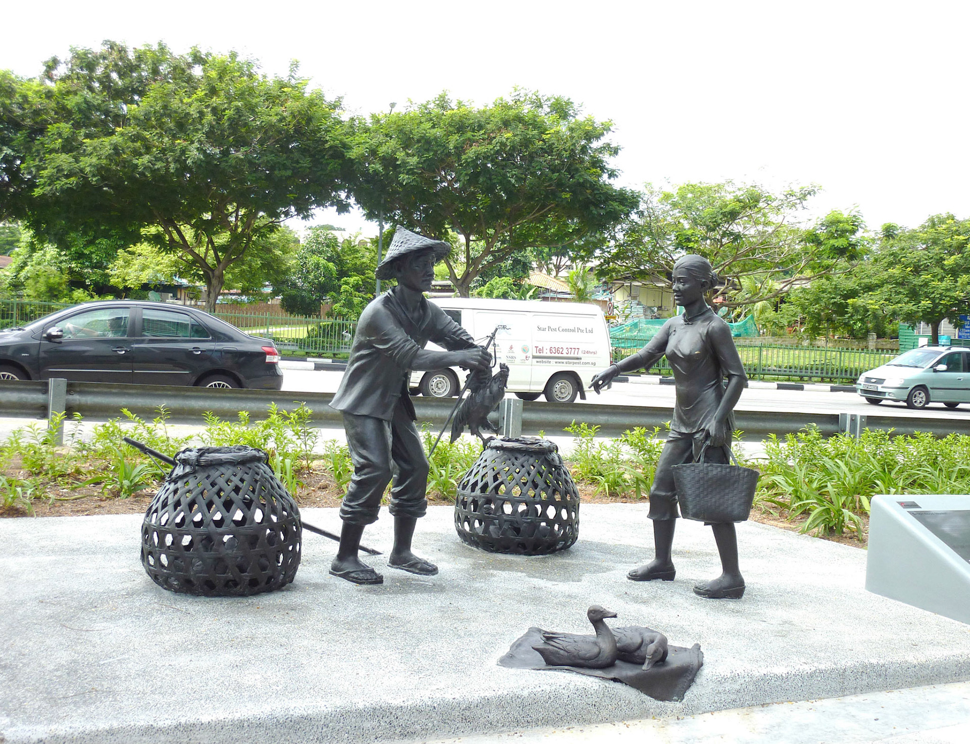 Poultry Hawker . Cast Bronze . 2010