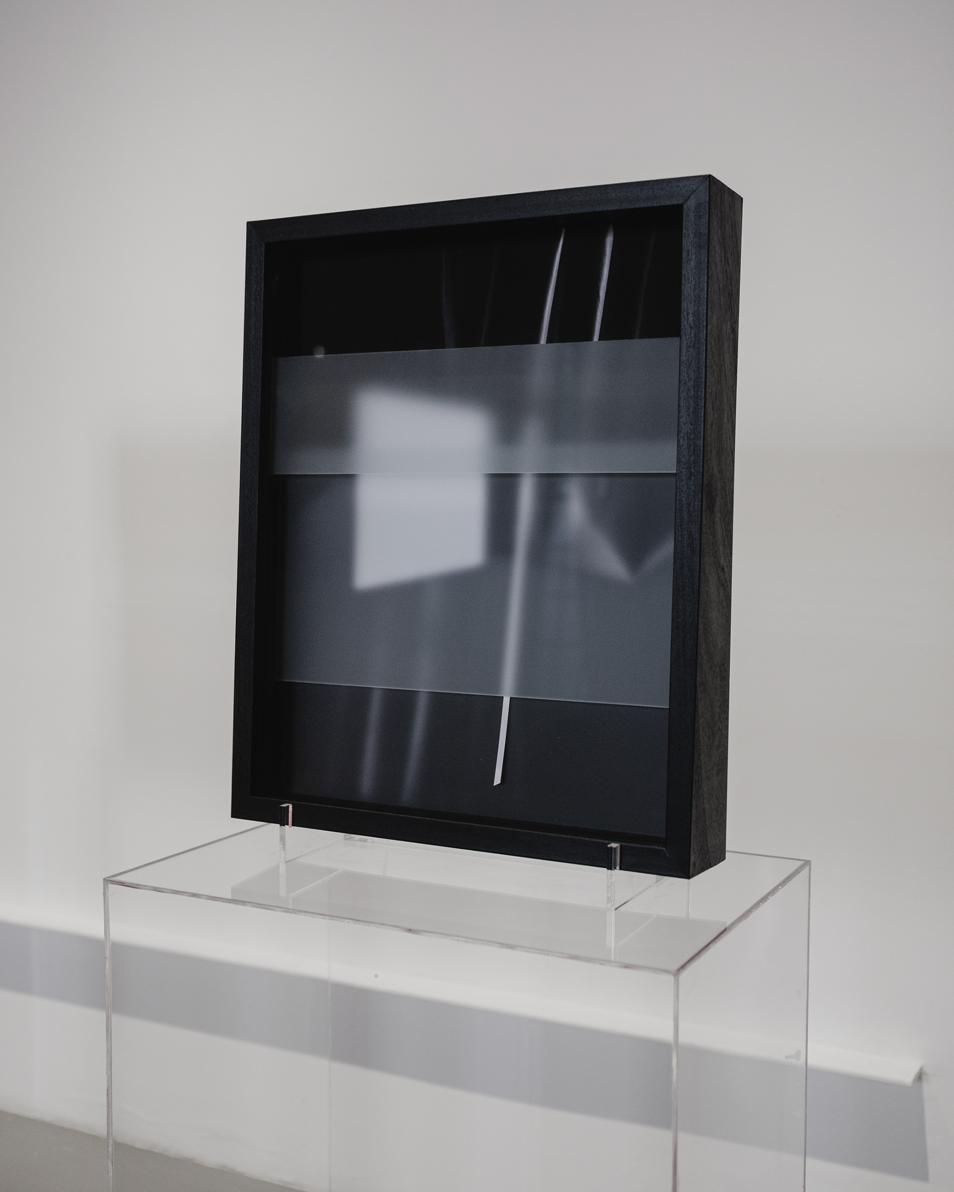 Behind III, 2023, 60x48x10cm, Frosted Glass and Photograph