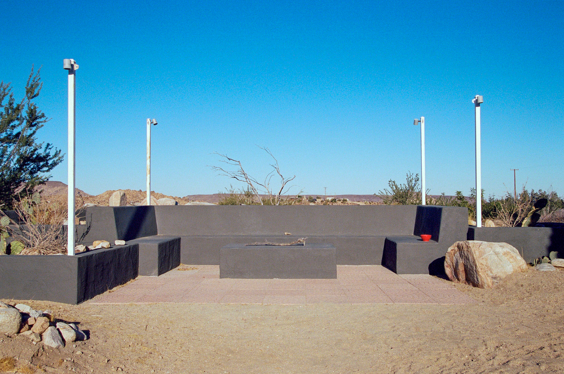 The sitting area in the back yard