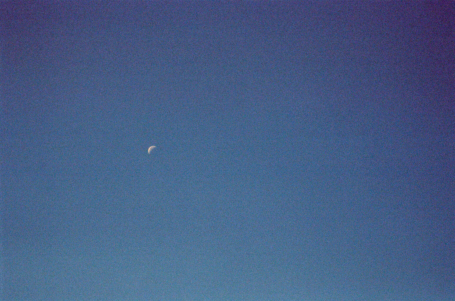 The moon shined over our Wall Street Mill hike in Joshua Tree National Park