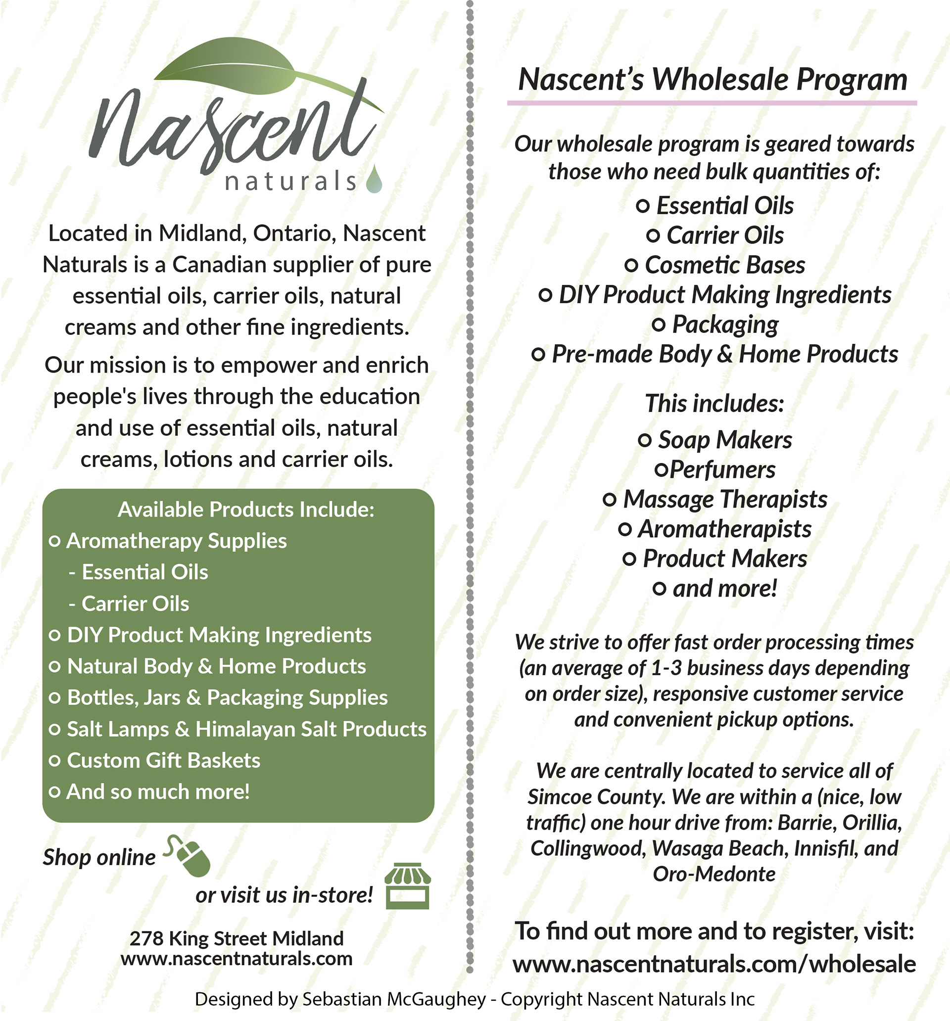 The digital design of the promotional card.