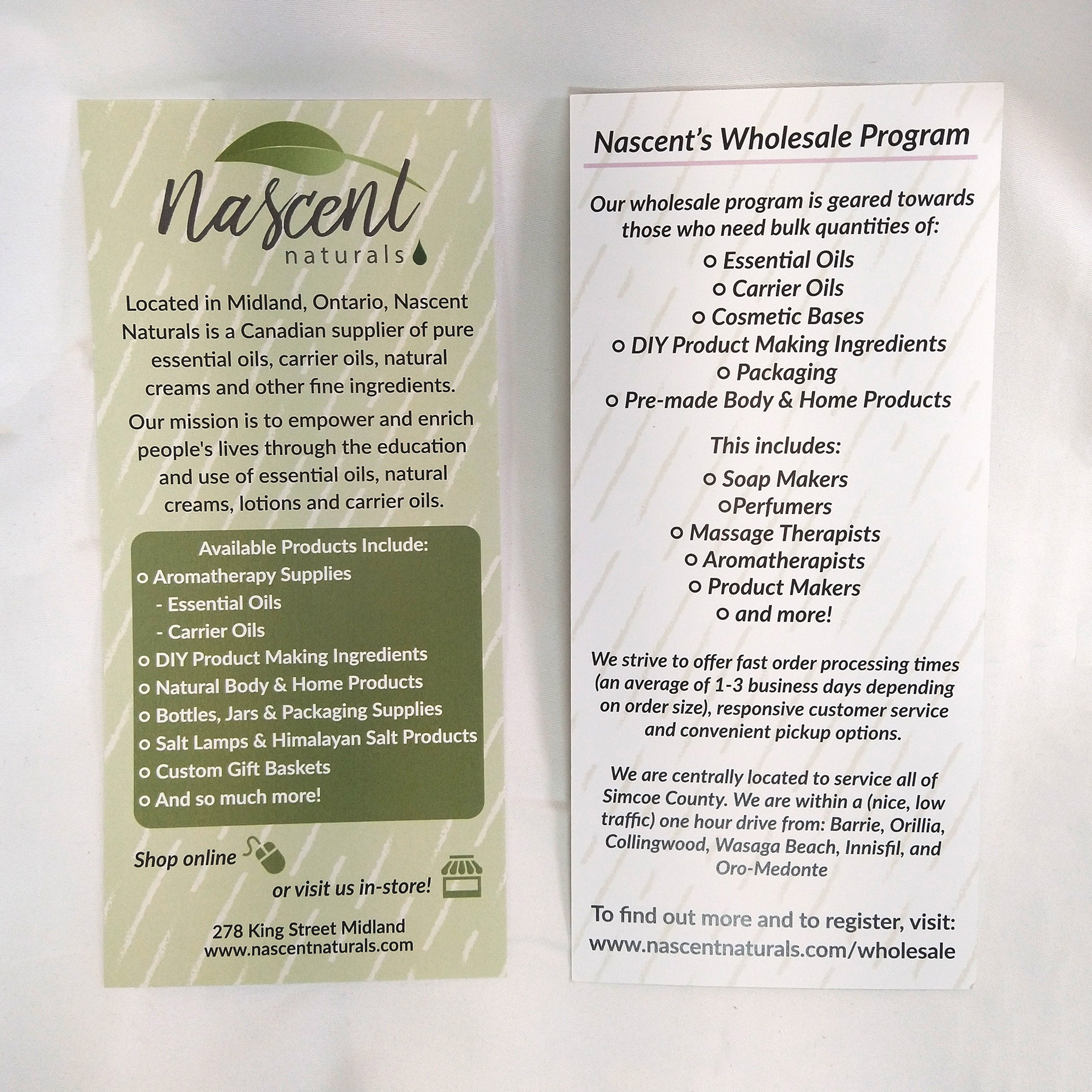 The outcome of the promotional cards in print form.