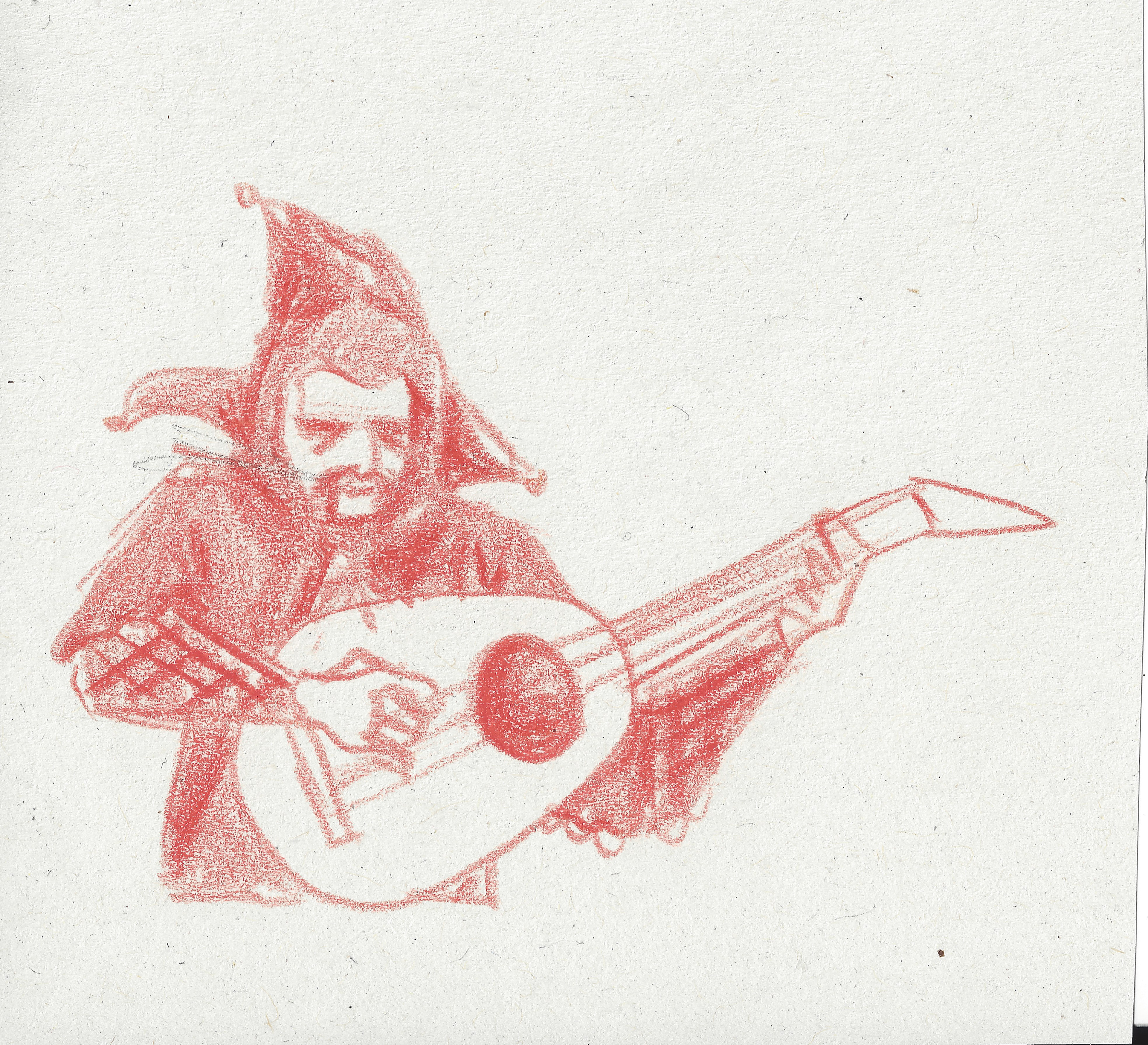 One piece of symbolism in the original painting is the mishandling of a lute. The lute is often a sign of peace, to have it treated poorly would be a sign of bad luck..