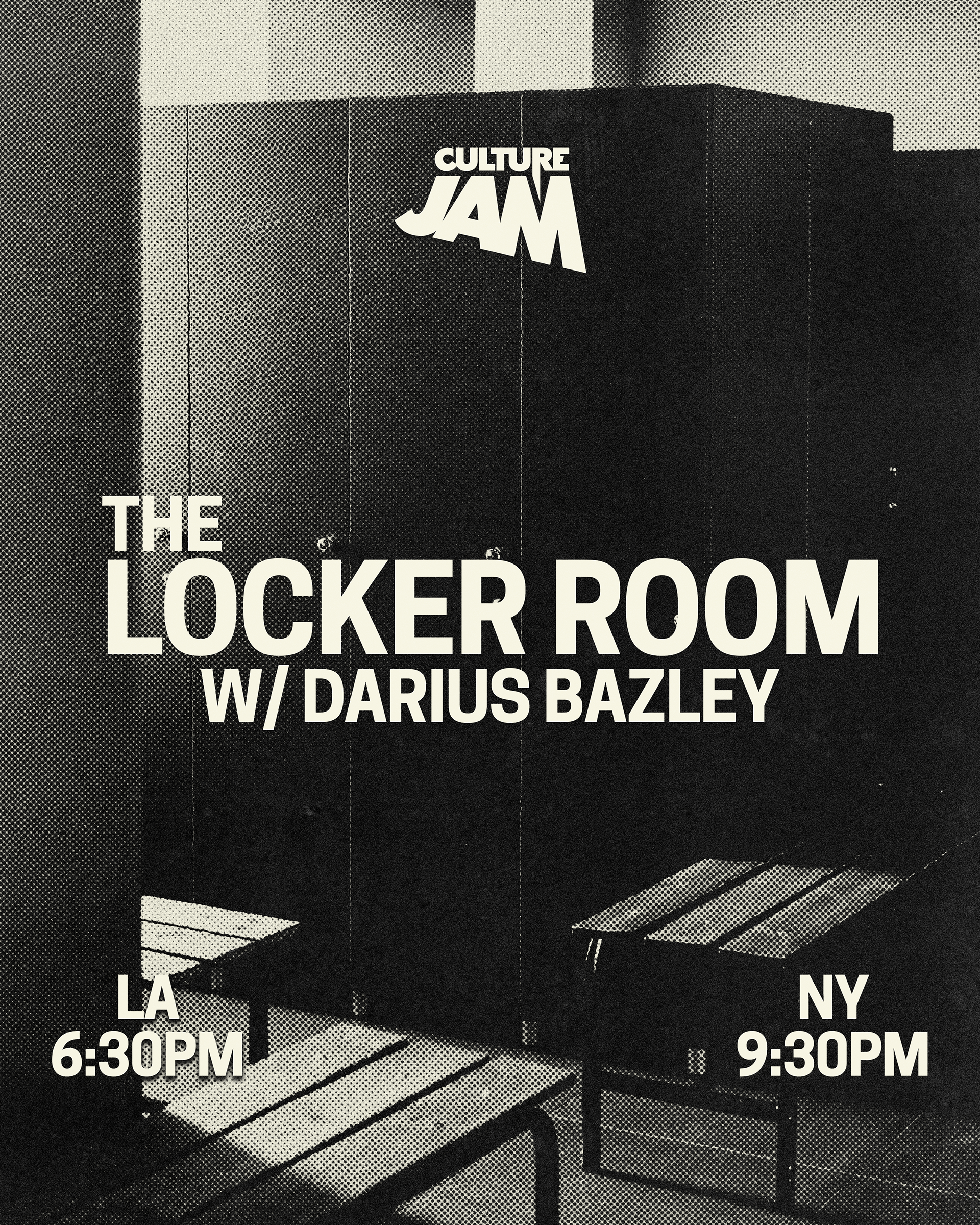 Marketing flyer for live interviewing show.