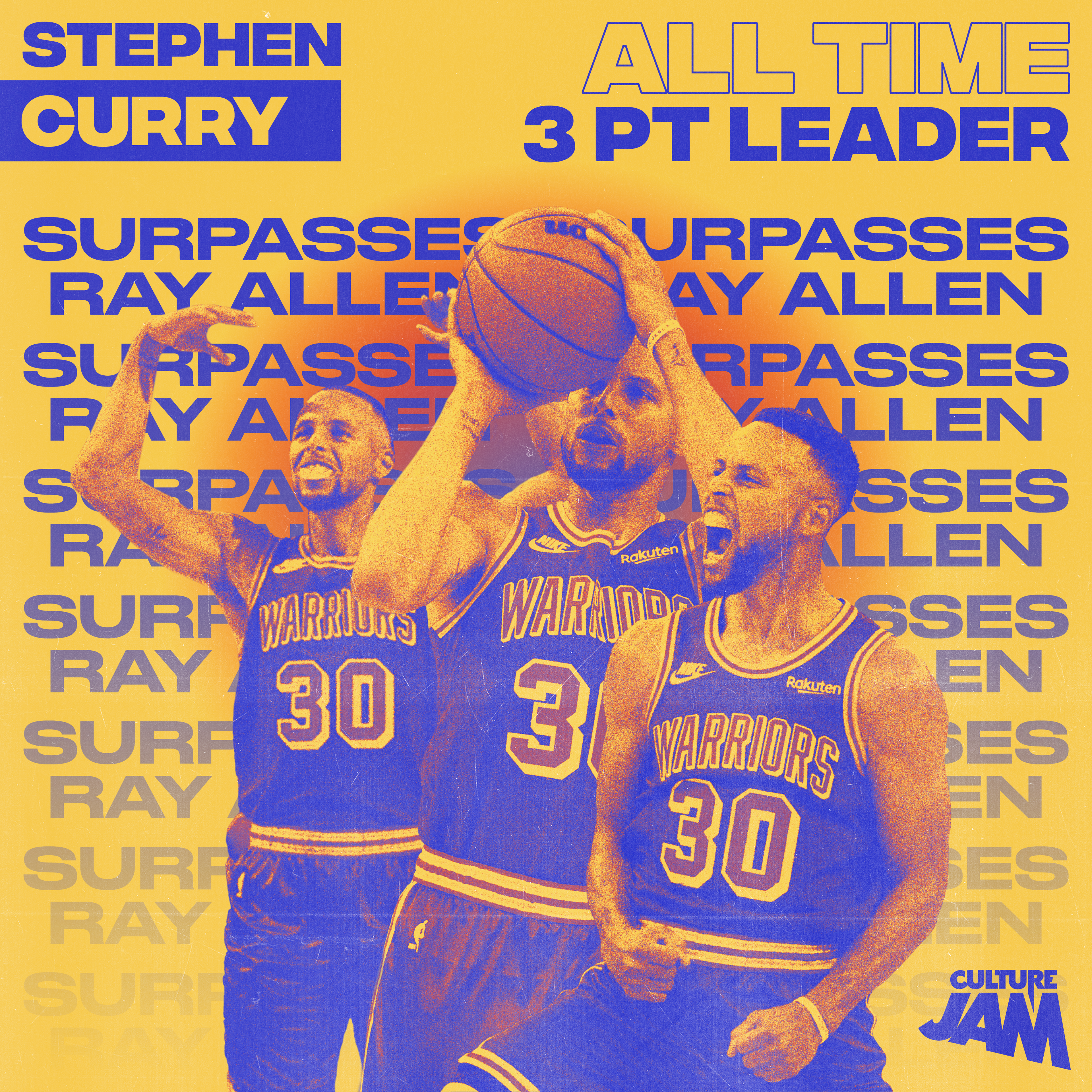 Social media post celebrating Stephen Curry's achievement.