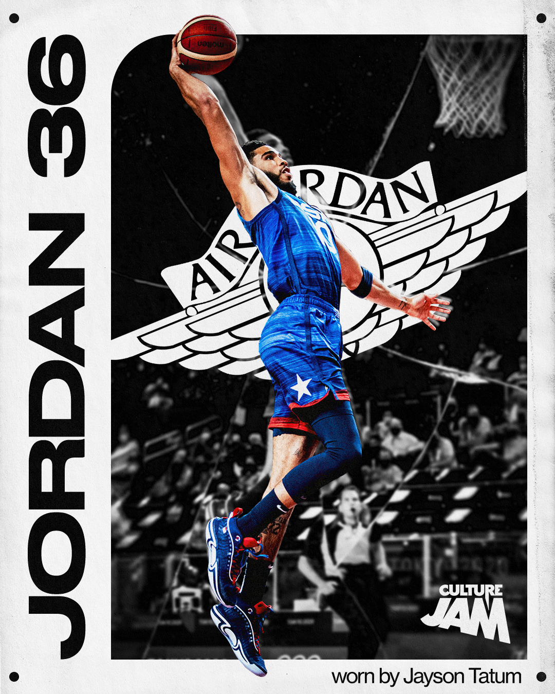 Social media post highlighting basketball shoes.
